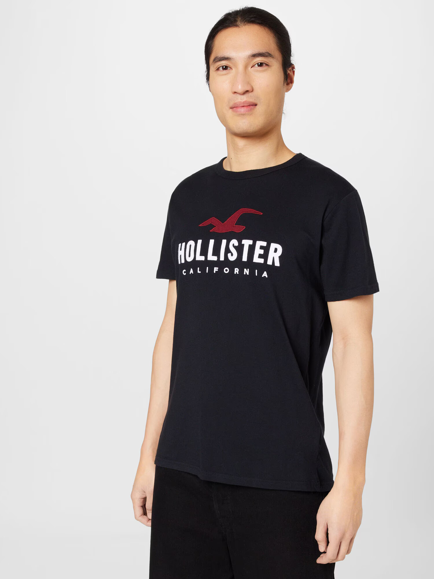 HOLLISTER Tricou roşu închis / negru / alb - Pled.ro