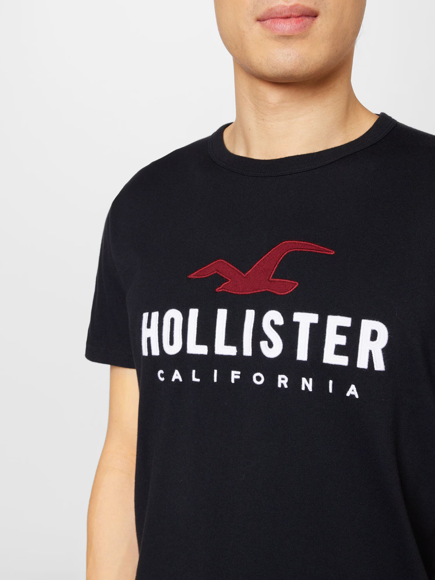 HOLLISTER Tricou roşu închis / negru / alb - Pled.ro