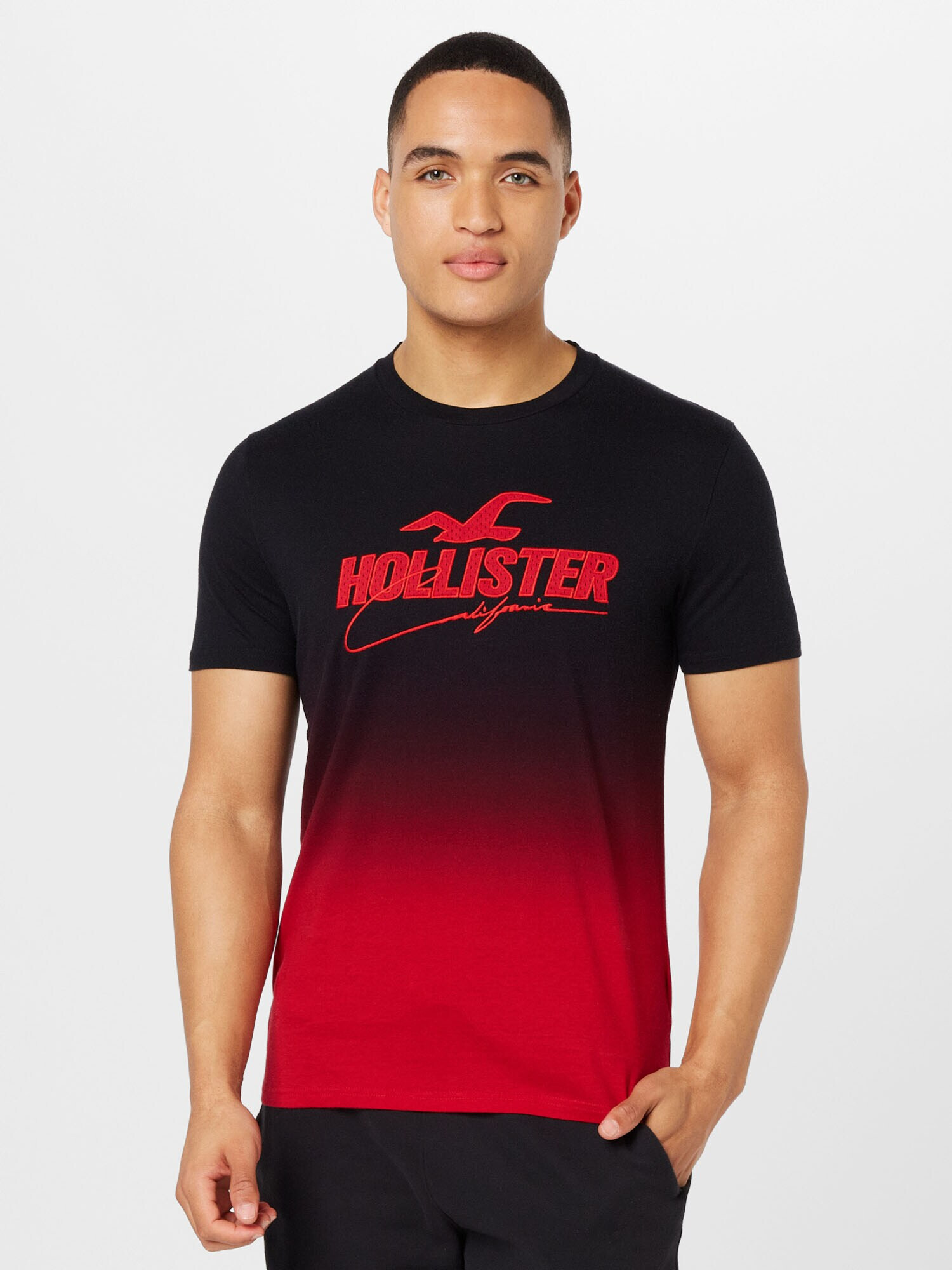 HOLLISTER Tricou roșu / negru - Pled.ro