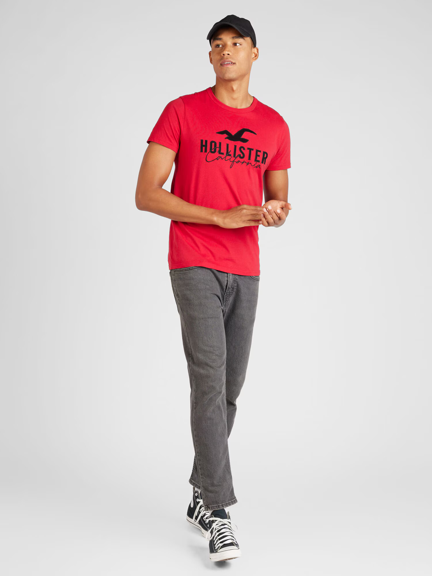 HOLLISTER Tricou roșu / negru - Pled.ro