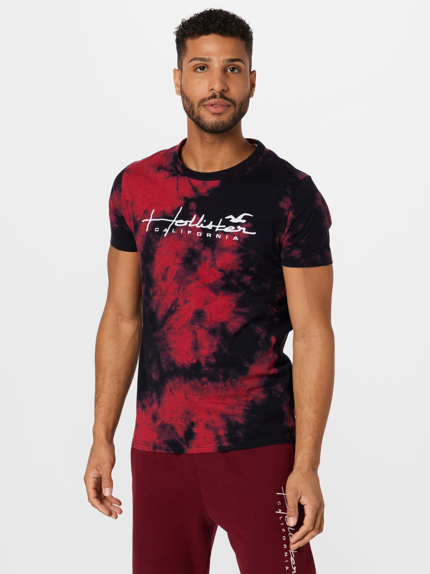 HOLLISTER Tricou roșu / negru / alb - Pled.ro