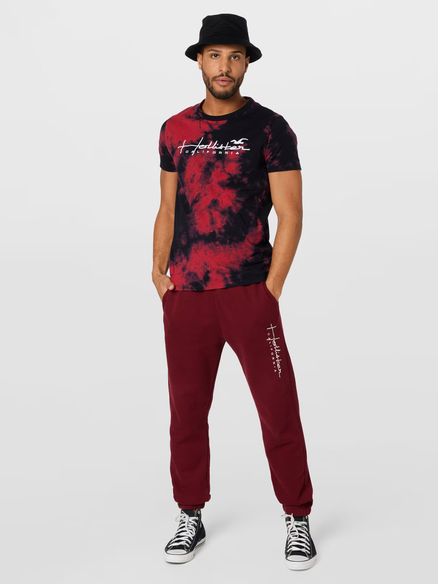 HOLLISTER Tricou roșu / negru / alb - Pled.ro