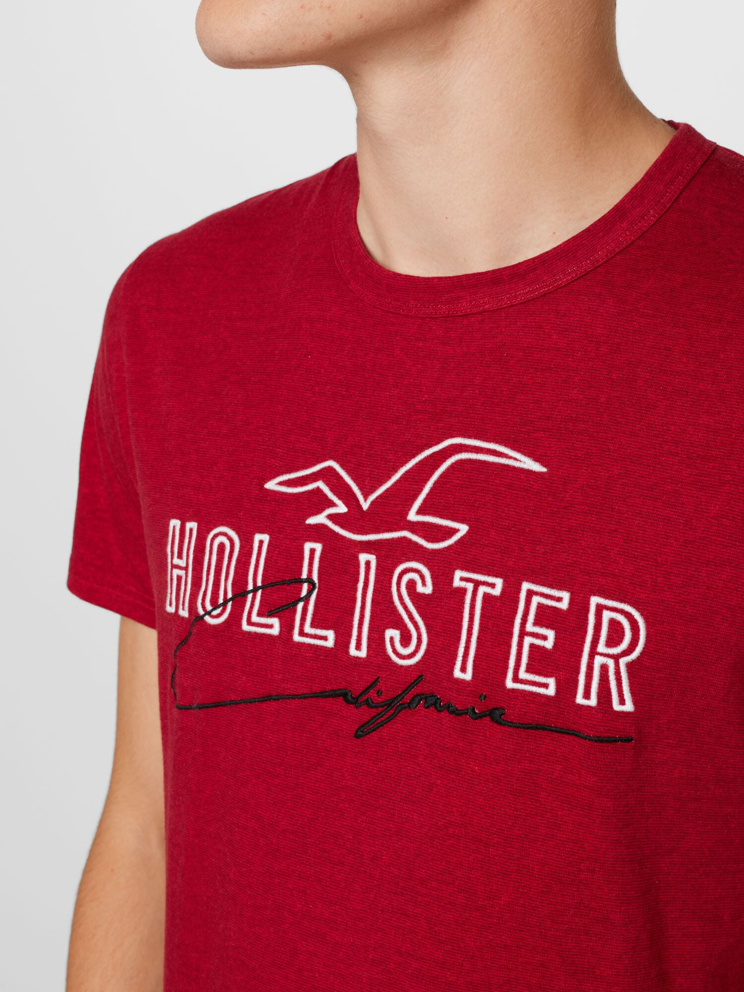 HOLLISTER Tricou roșu / negru / alb - Pled.ro