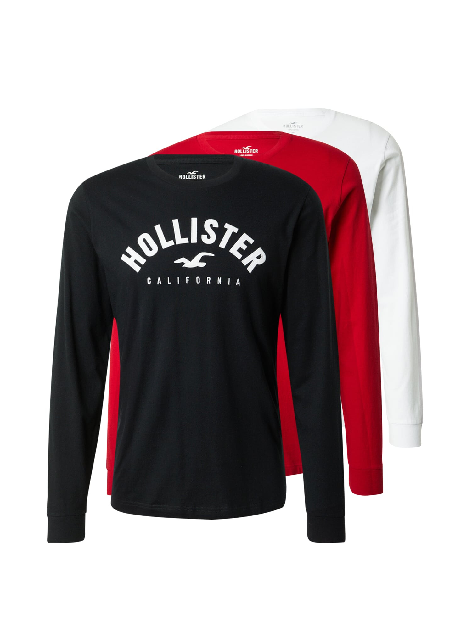 HOLLISTER Tricou roșu / negru / alb - Pled.ro