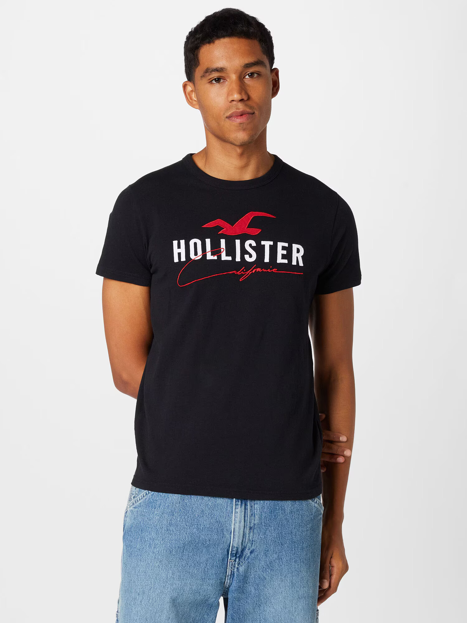 HOLLISTER Tricou roșu / negru / alb - Pled.ro