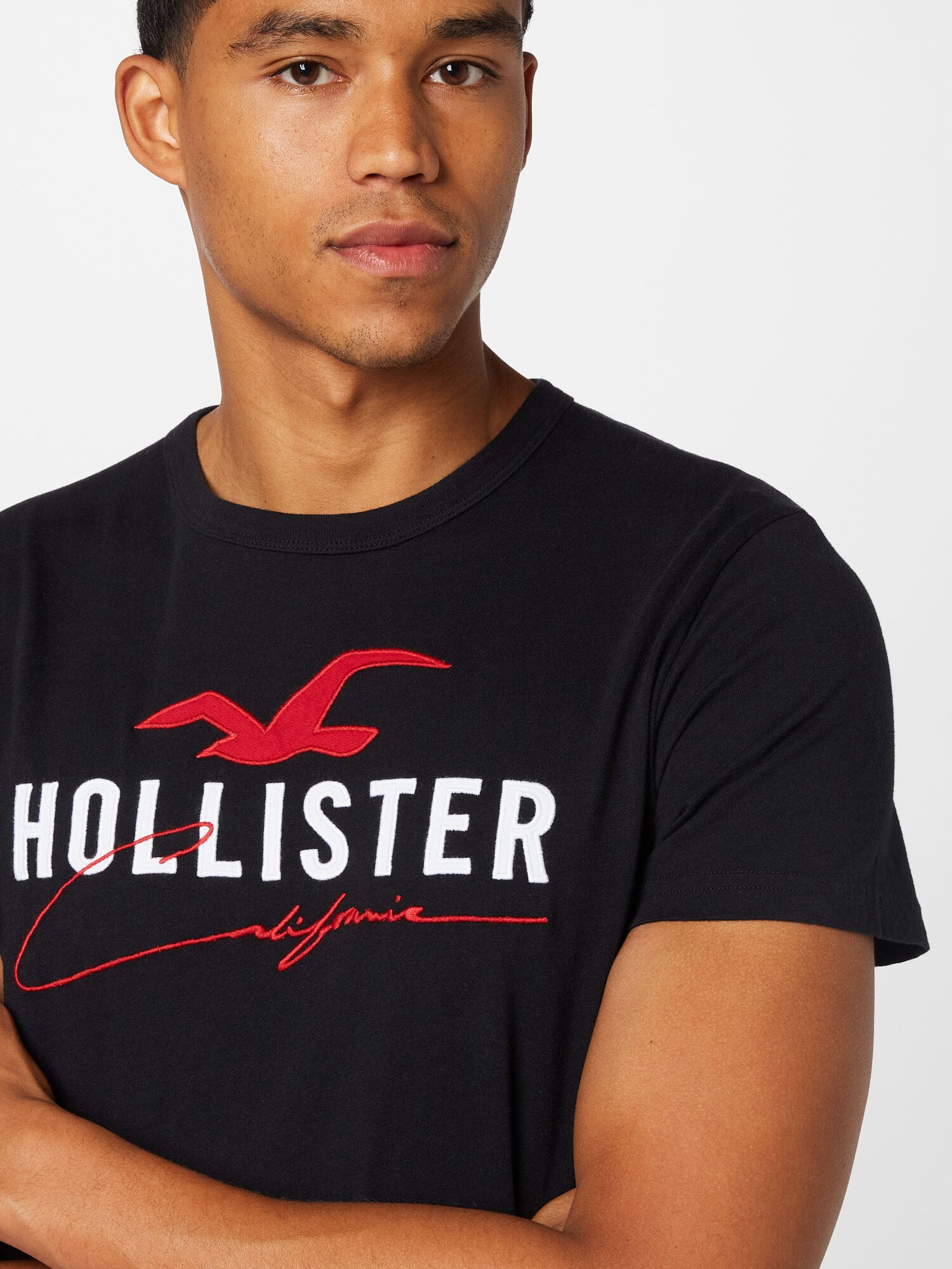 HOLLISTER Tricou roșu / negru / alb - Pled.ro