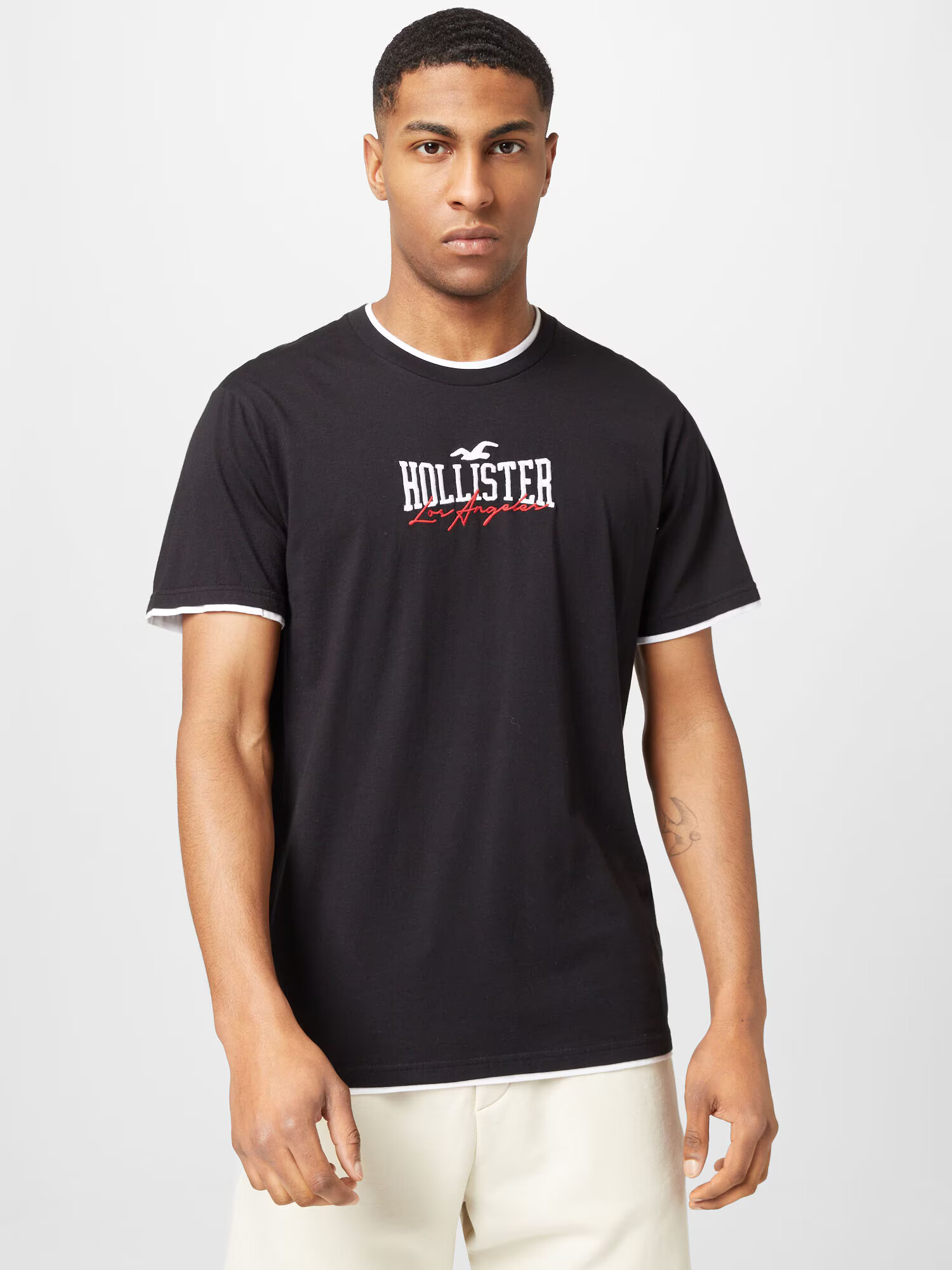 HOLLISTER Tricou roșu / negru / alb murdar - Pled.ro