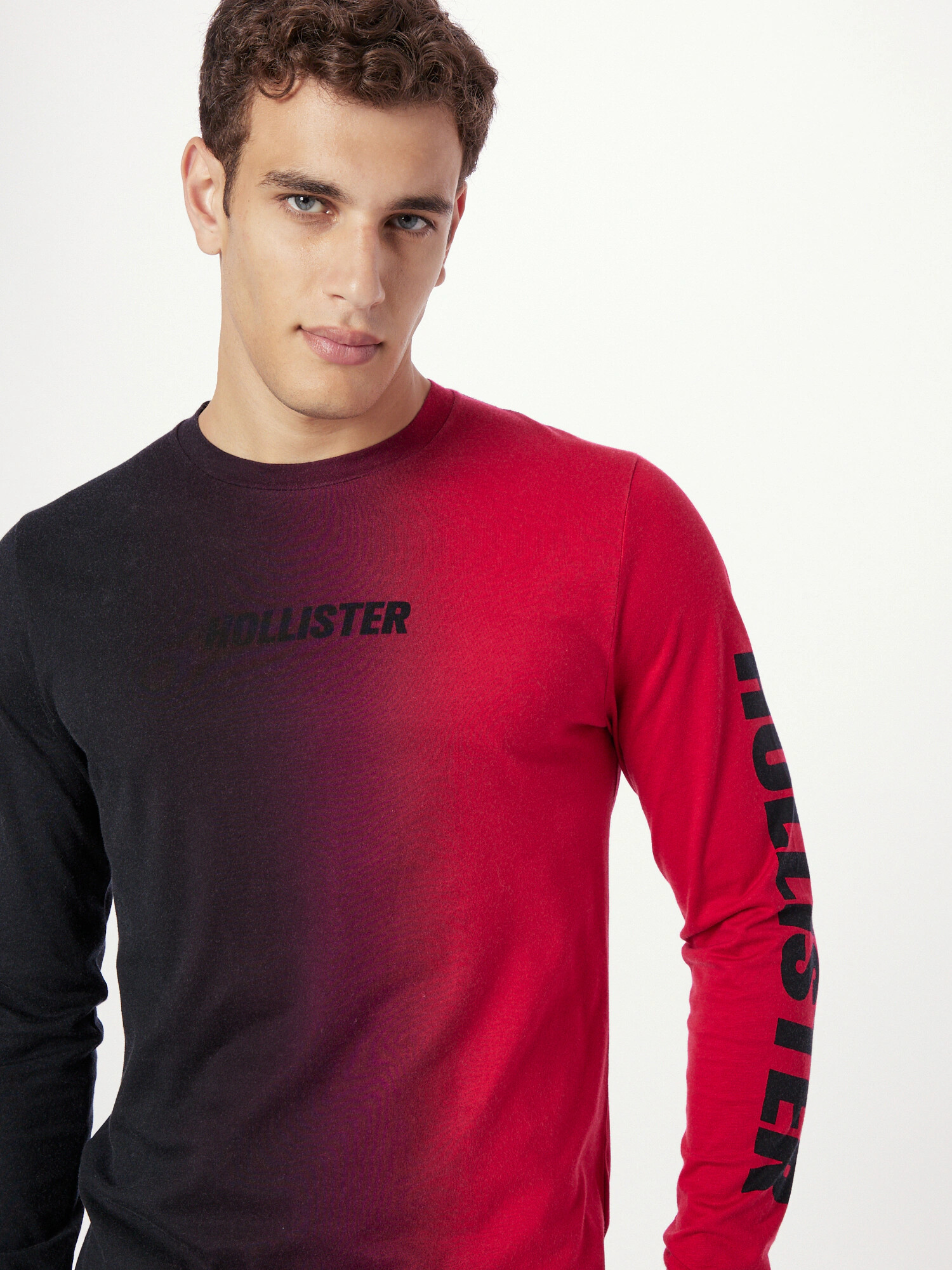 HOLLISTER Tricou roșu / roșu-violet / negru - Pled.ro