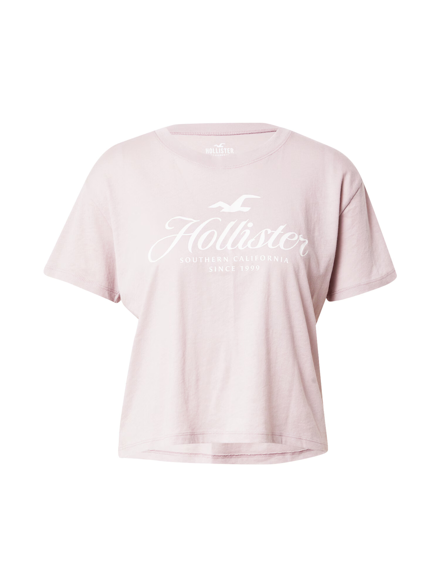 HOLLISTER Tricou roz / alb - Pled.ro