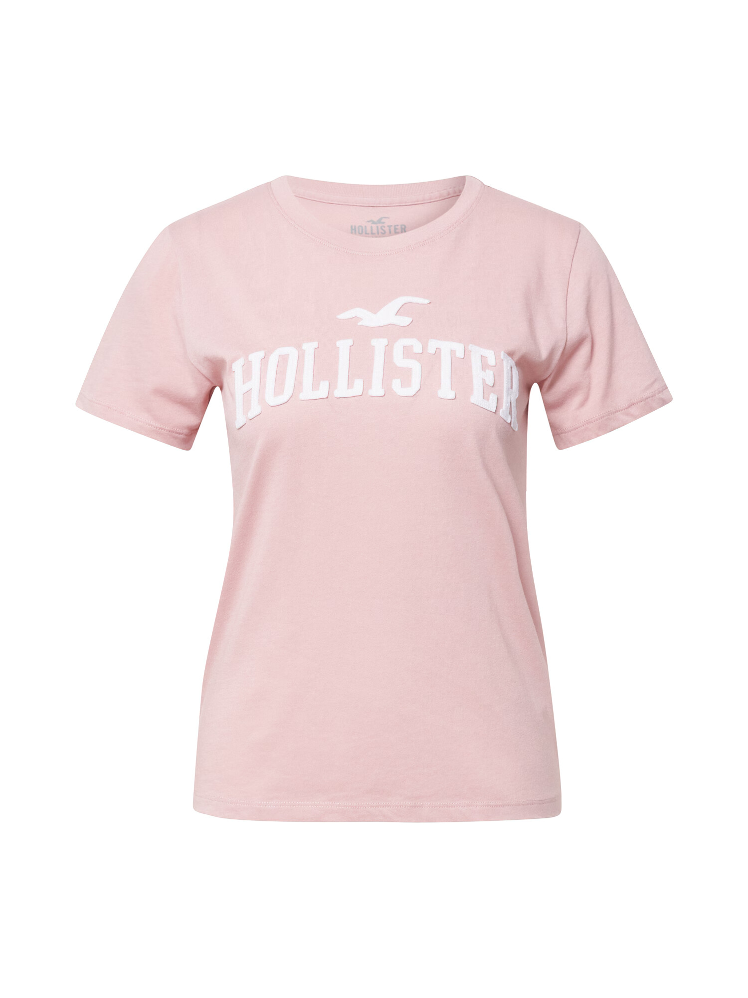 HOLLISTER Tricou roz / alb - Pled.ro