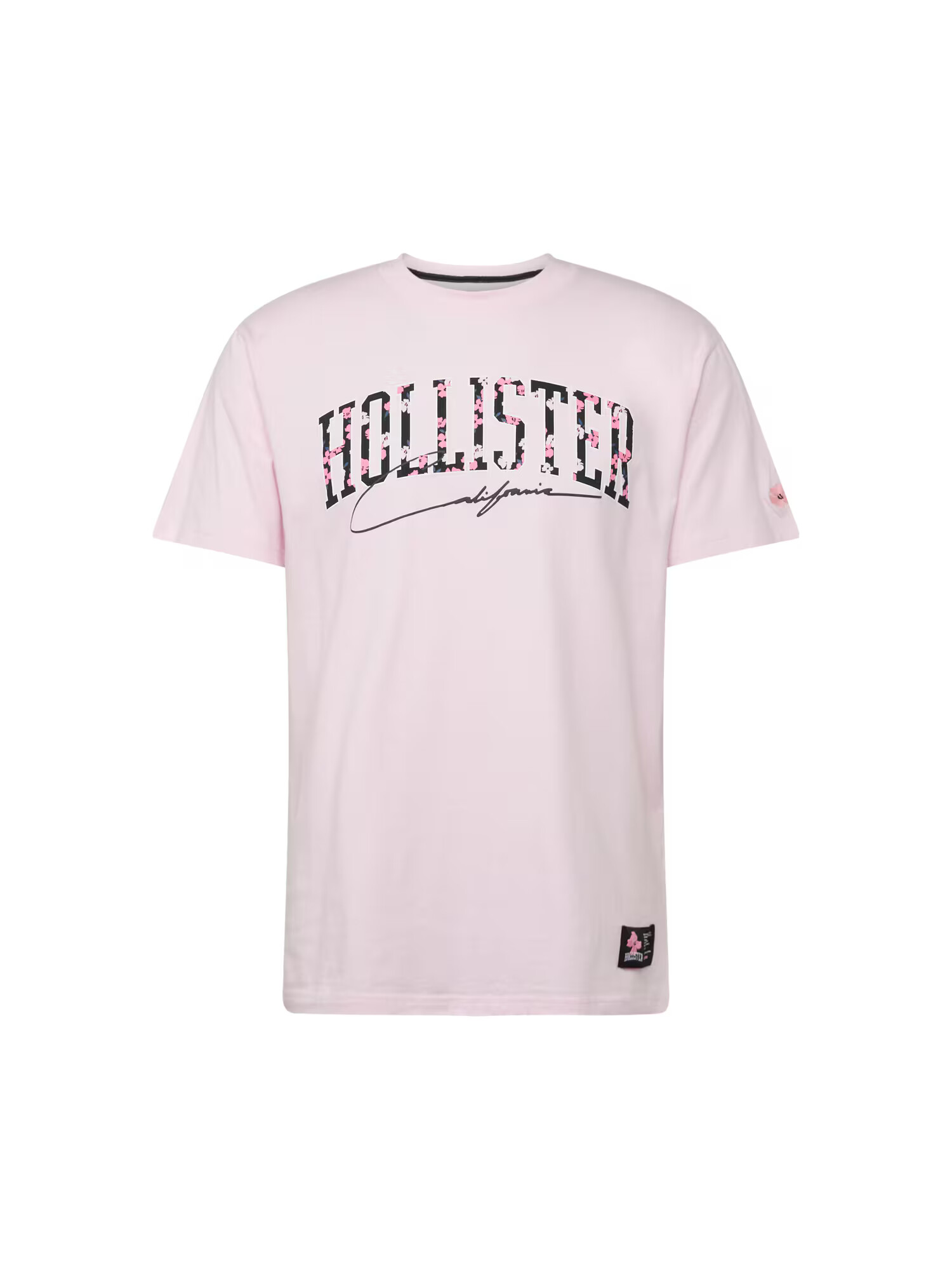 HOLLISTER Tricou roz / roz deschis / negru / alb - Pled.ro