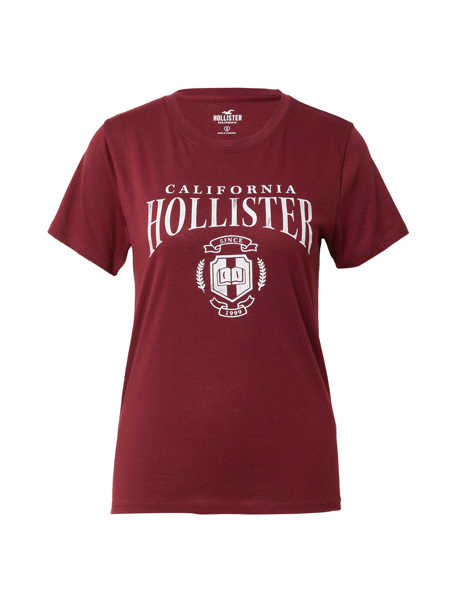 HOLLISTER Tricou sângeriu / alb - Pled.ro