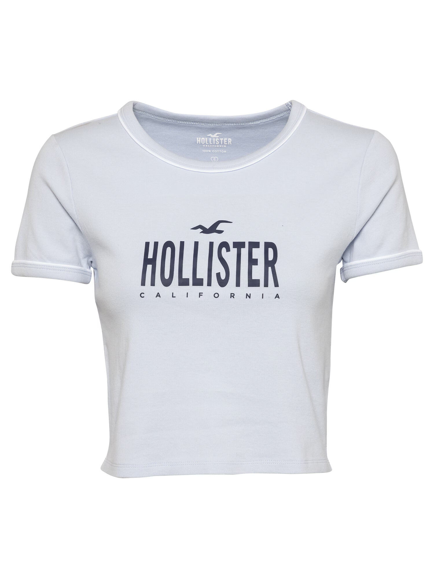 HOLLISTER Tricou 'Sporty' bleumarin / albastru deschis / alb - Pled.ro