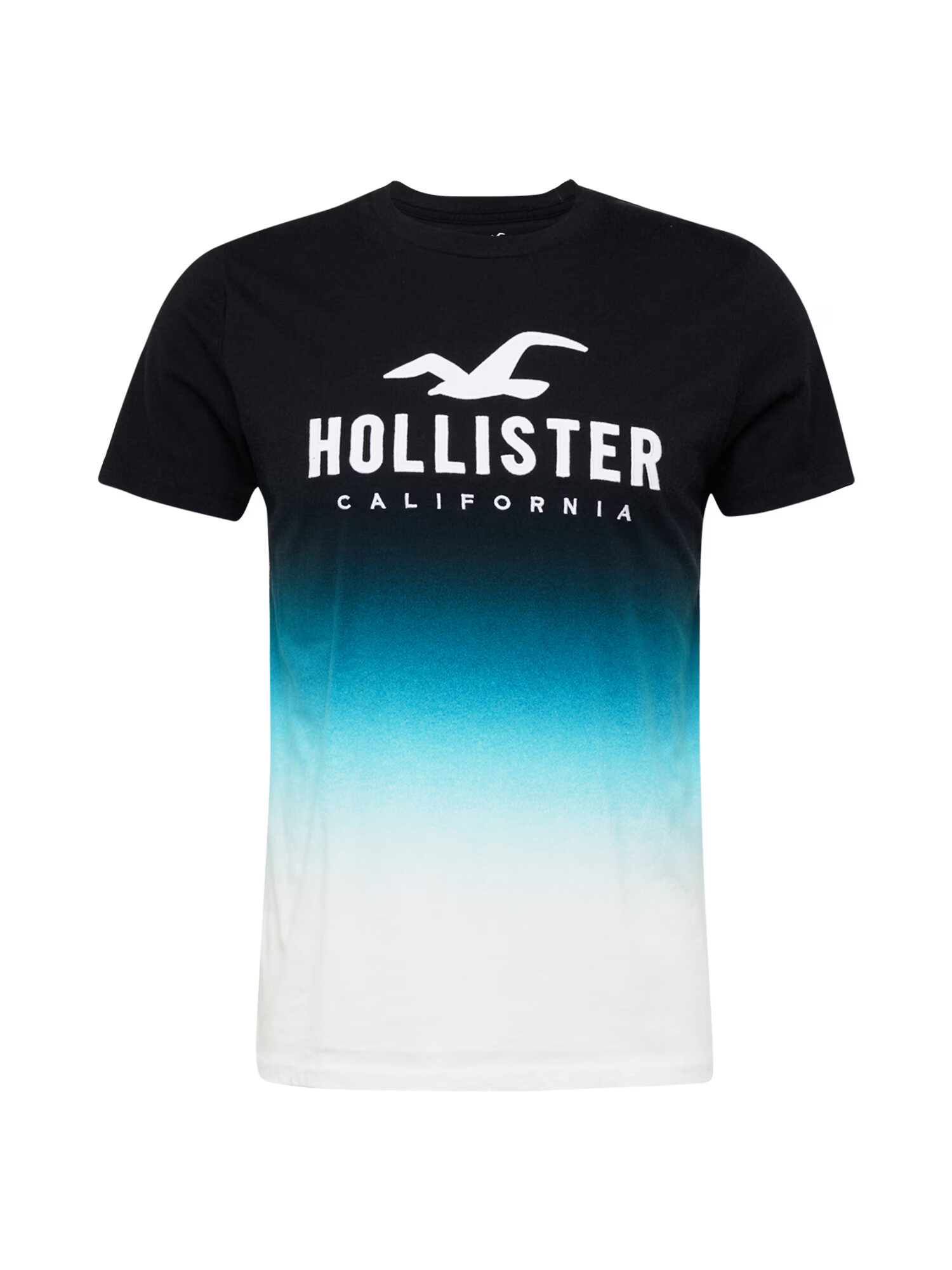 HOLLISTER Tricou turcoaz / cyan / negru / alb - Pled.ro