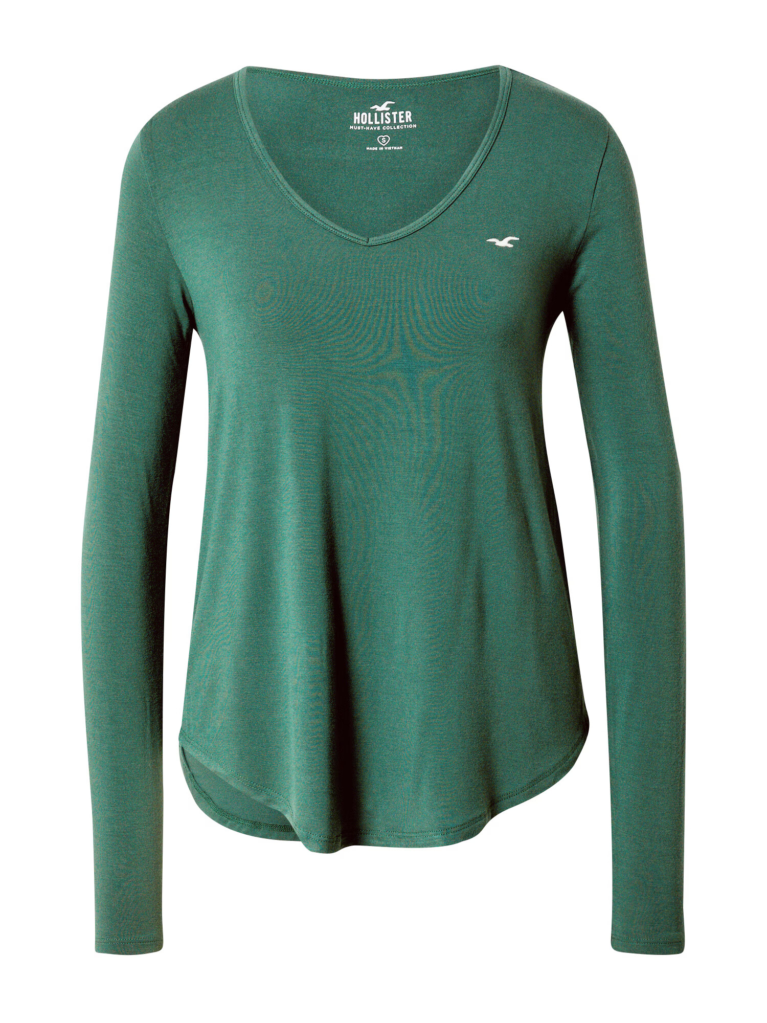 HOLLISTER Tricou verde / alb - Pled.ro