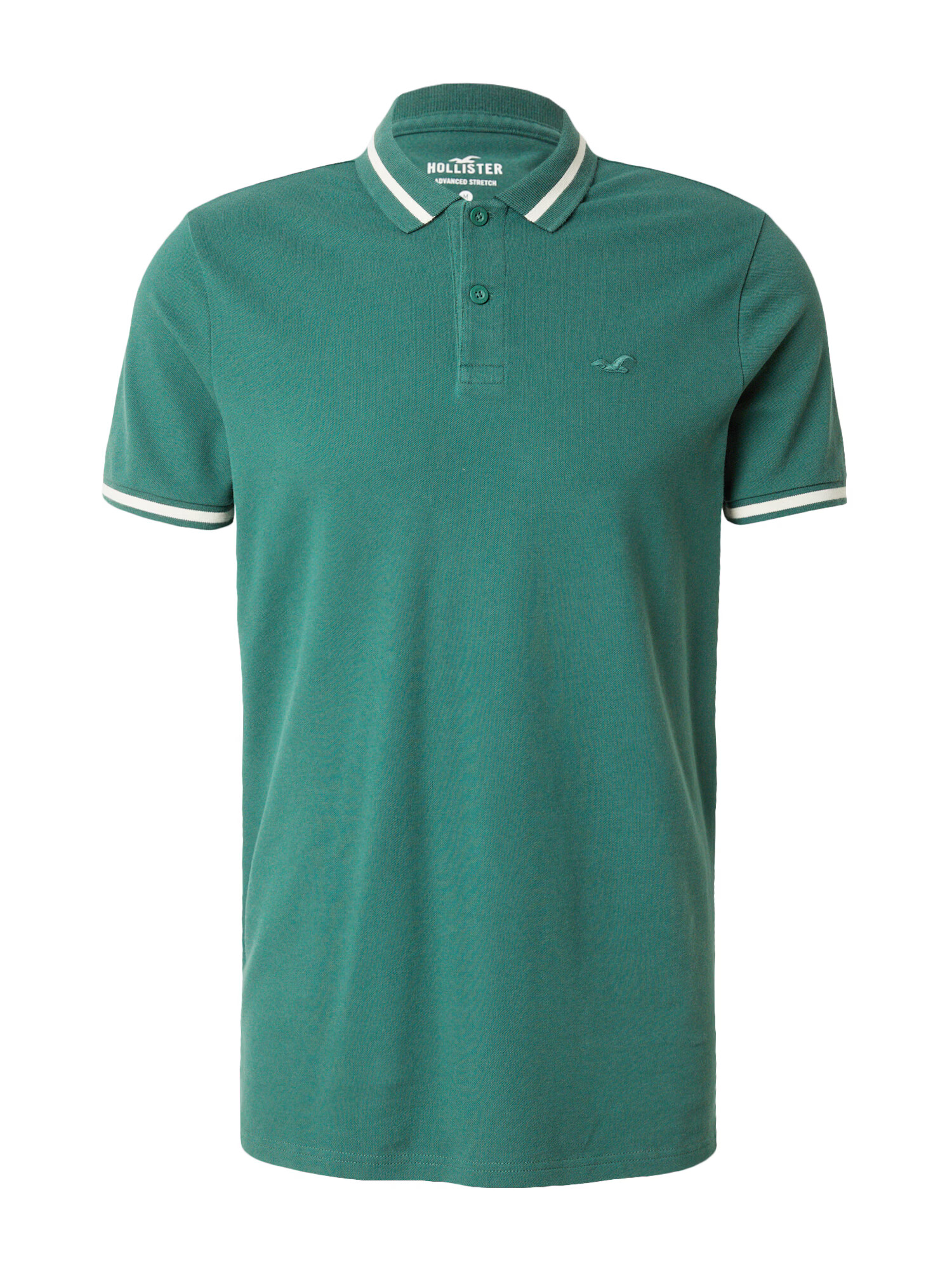 HOLLISTER Tricou verde / alb - Pled.ro