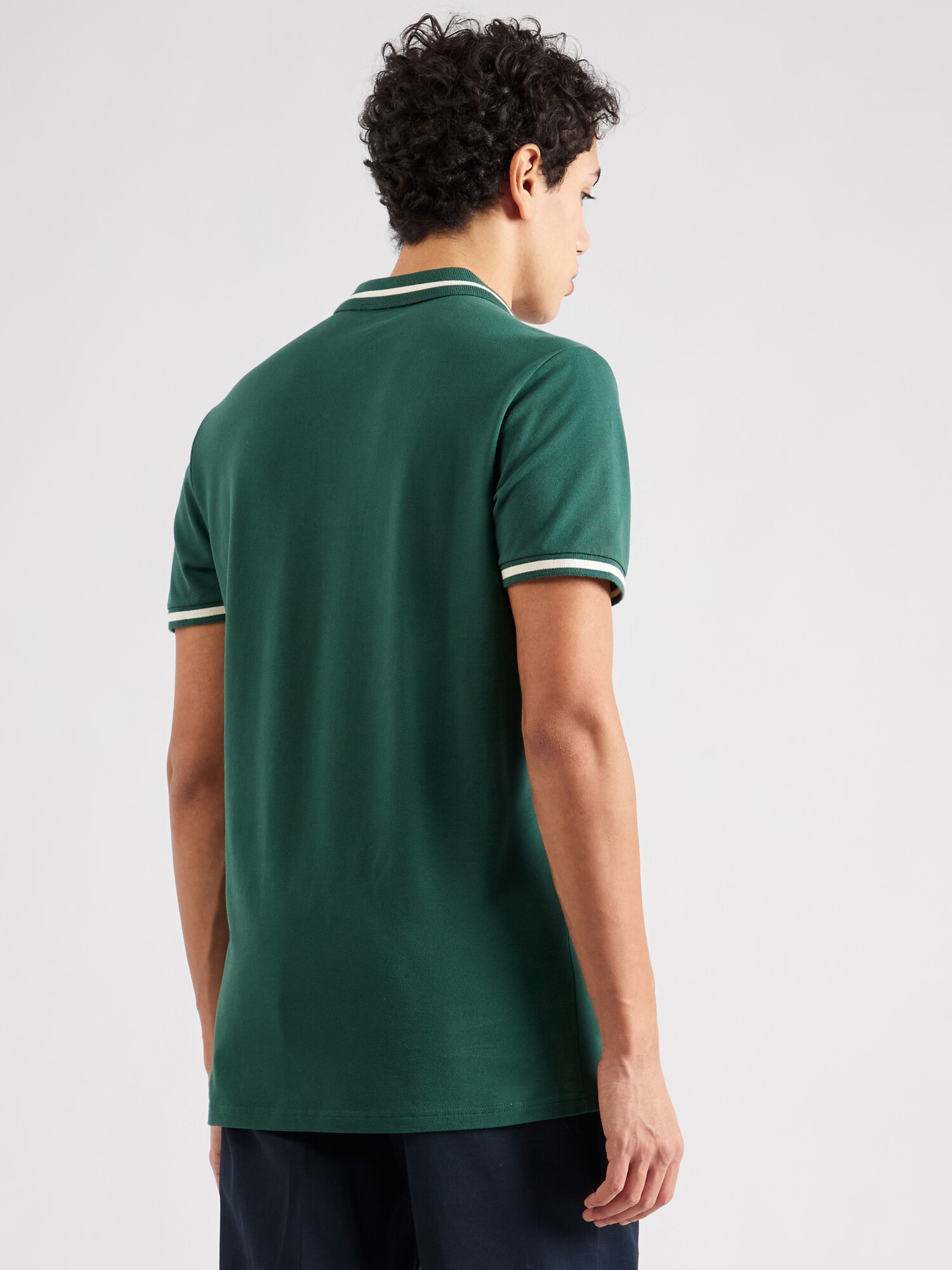 HOLLISTER Tricou verde / alb - Pled.ro