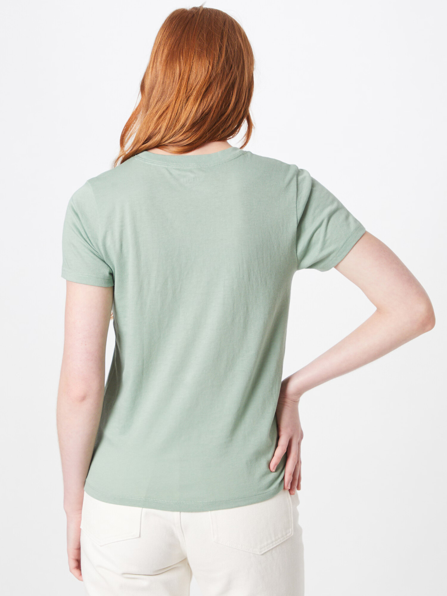 HOLLISTER Tricou verde deschis / alb - Pled.ro