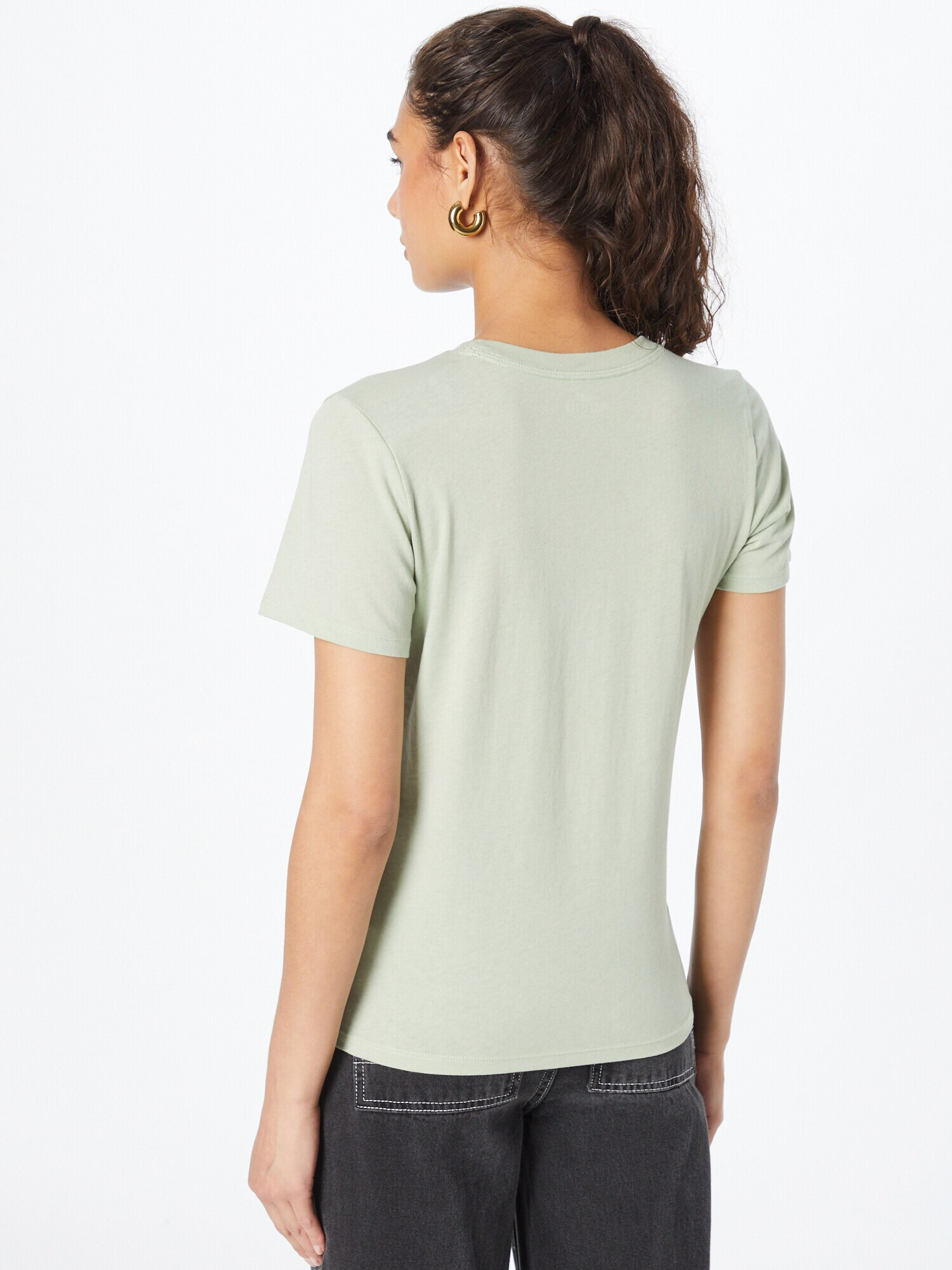 HOLLISTER Tricou verde deschis / alb - Pled.ro