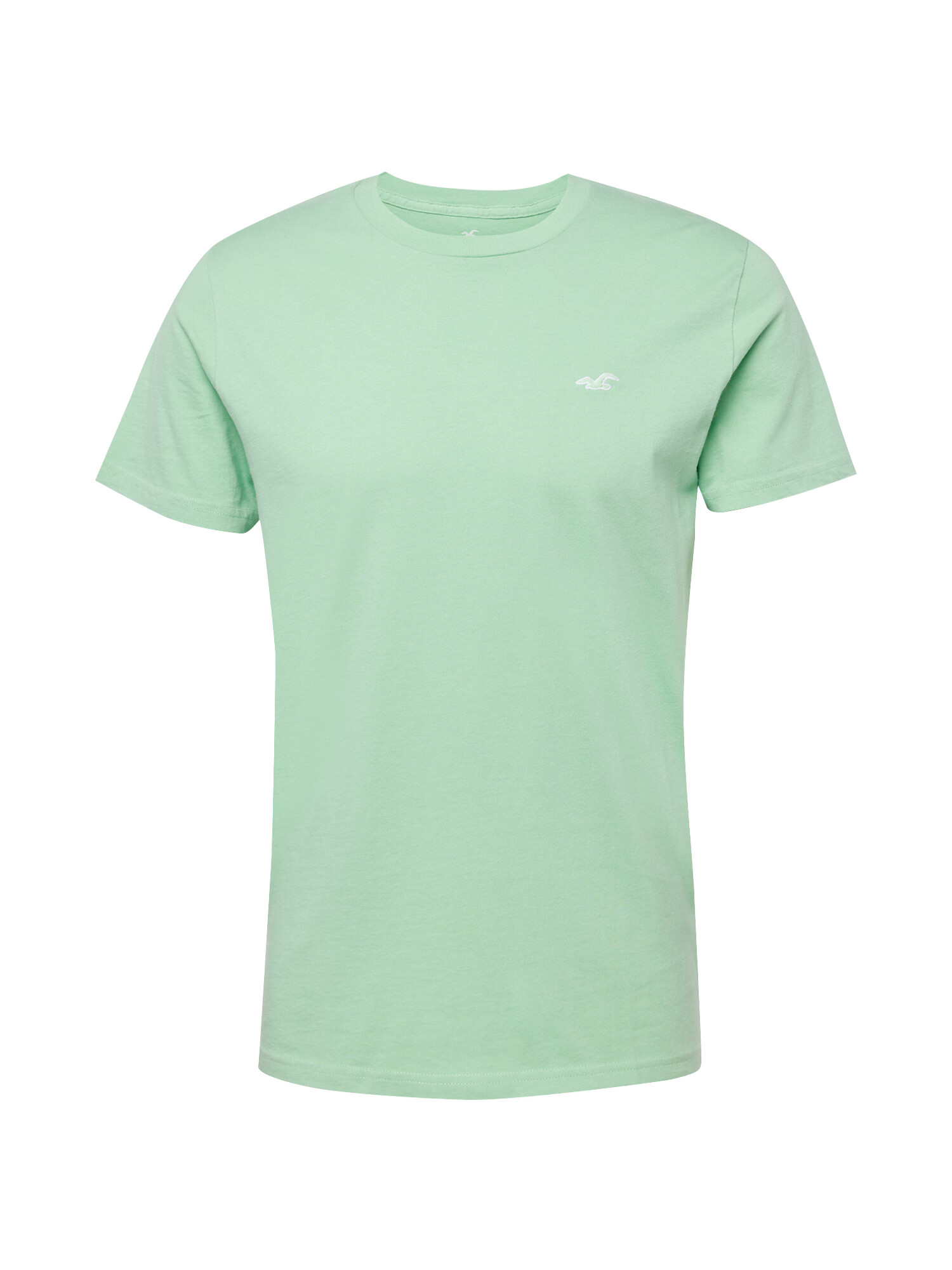 HOLLISTER Tricou verde deschis / alb - Pled.ro