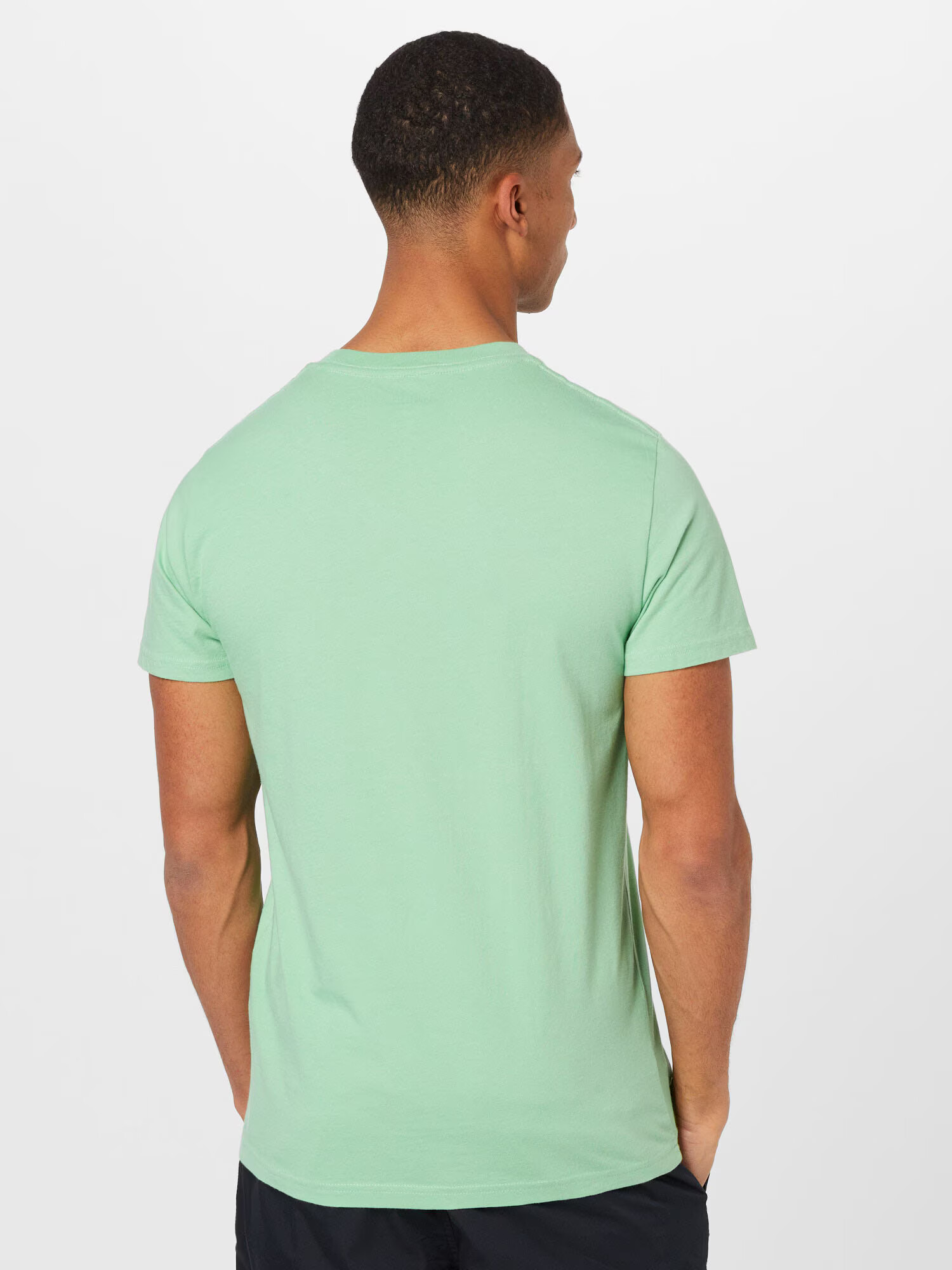 HOLLISTER Tricou verde deschis / alb - Pled.ro