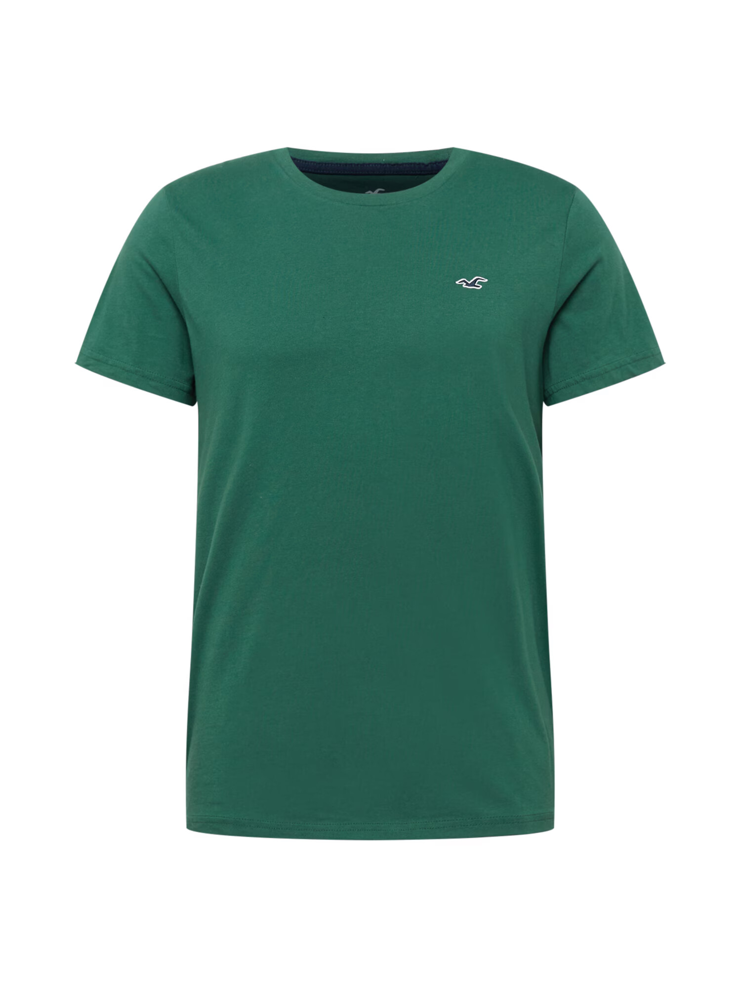 HOLLISTER Tricou verde închis / alb - Pled.ro