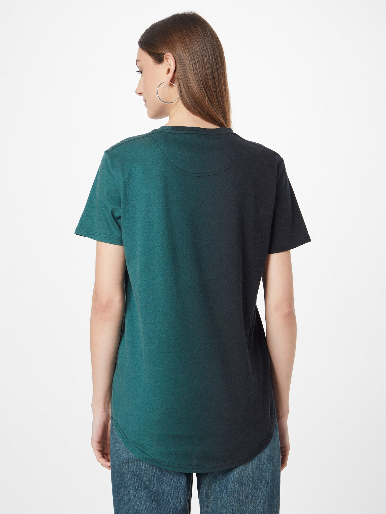 HOLLISTER Tricou verde închis / negru / alb - Pled.ro