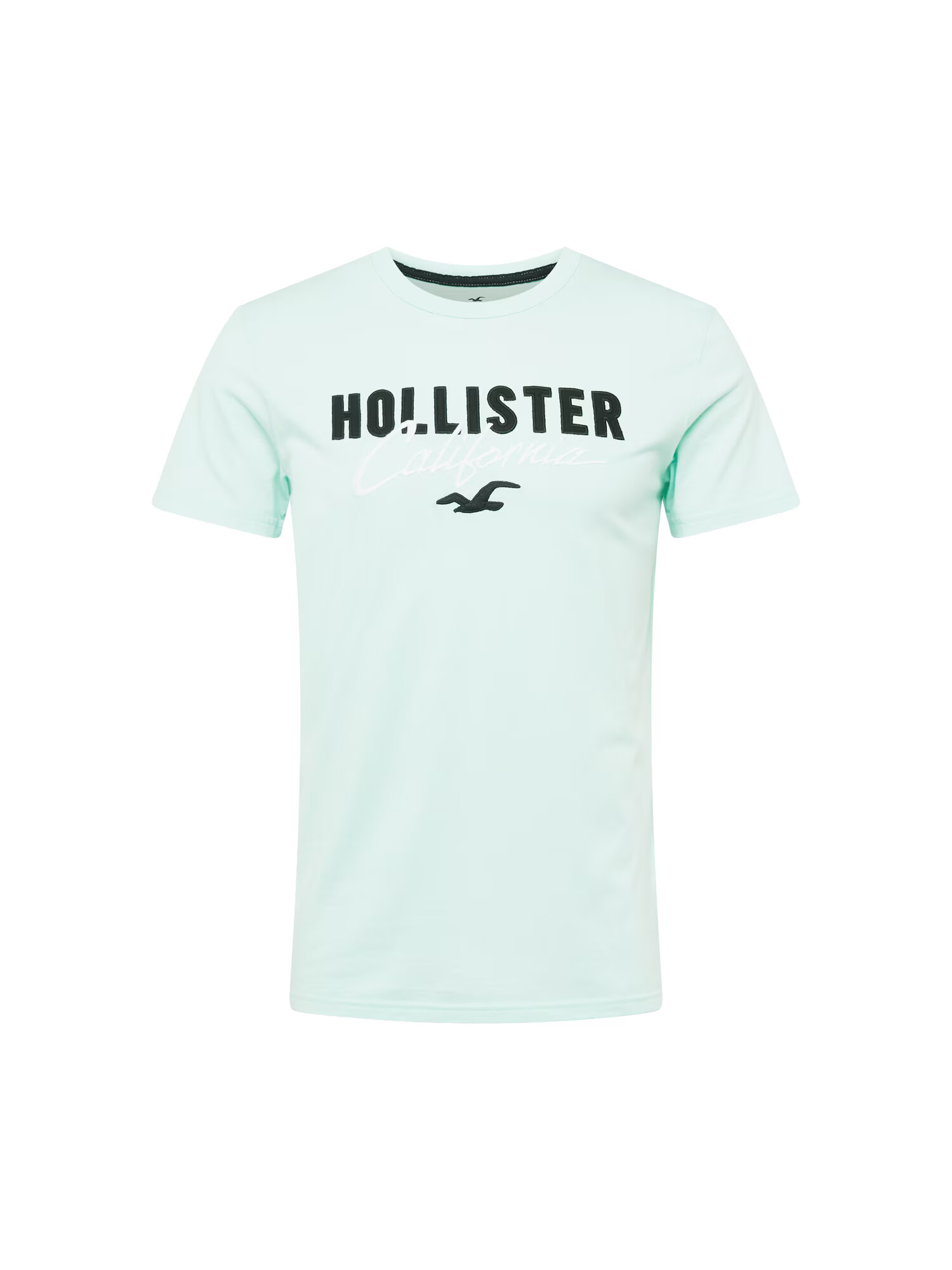 HOLLISTER Tricou verde mentă / negru / alb - Pled.ro