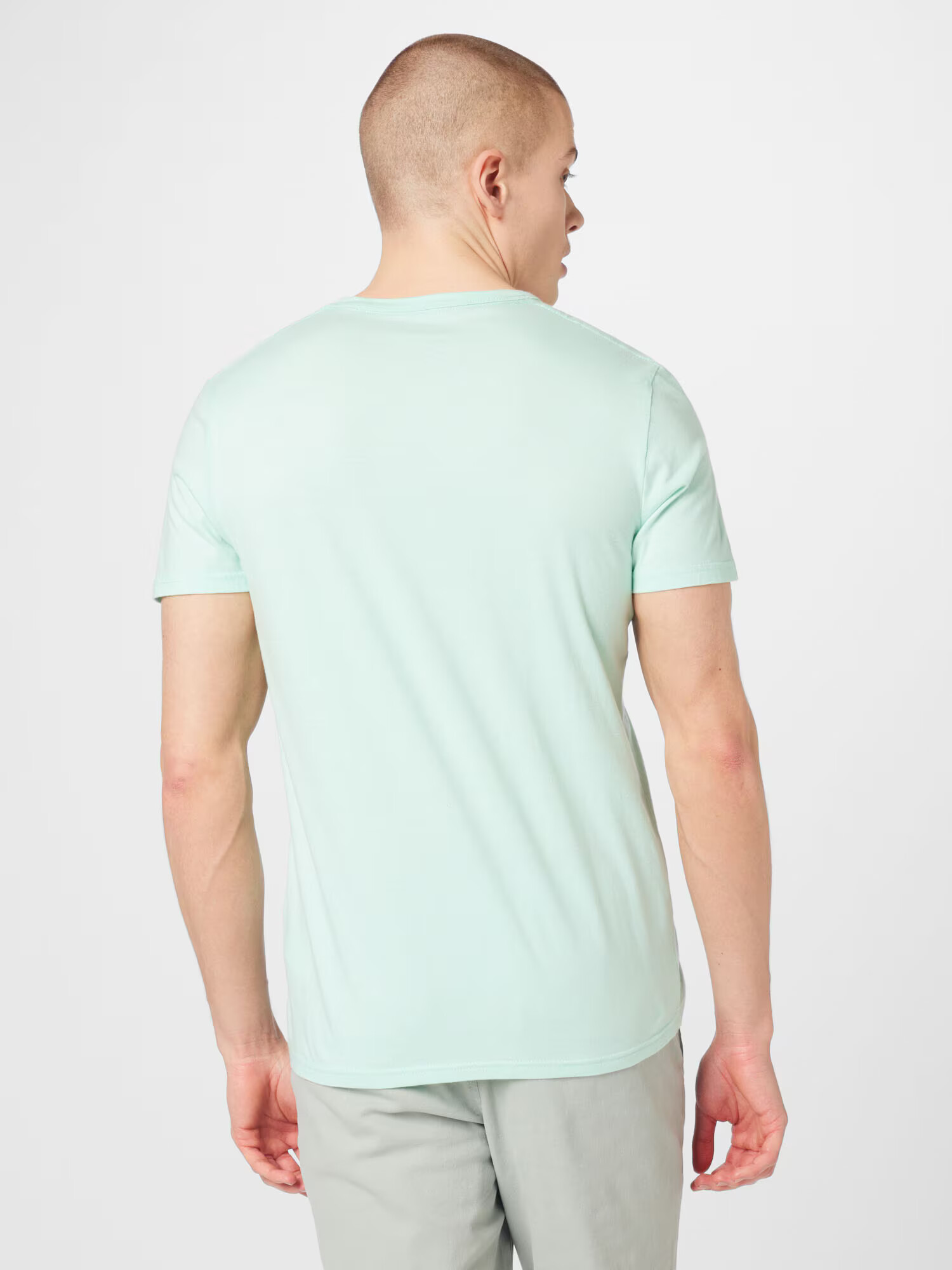 HOLLISTER Tricou verde mentă / negru / alb - Pled.ro