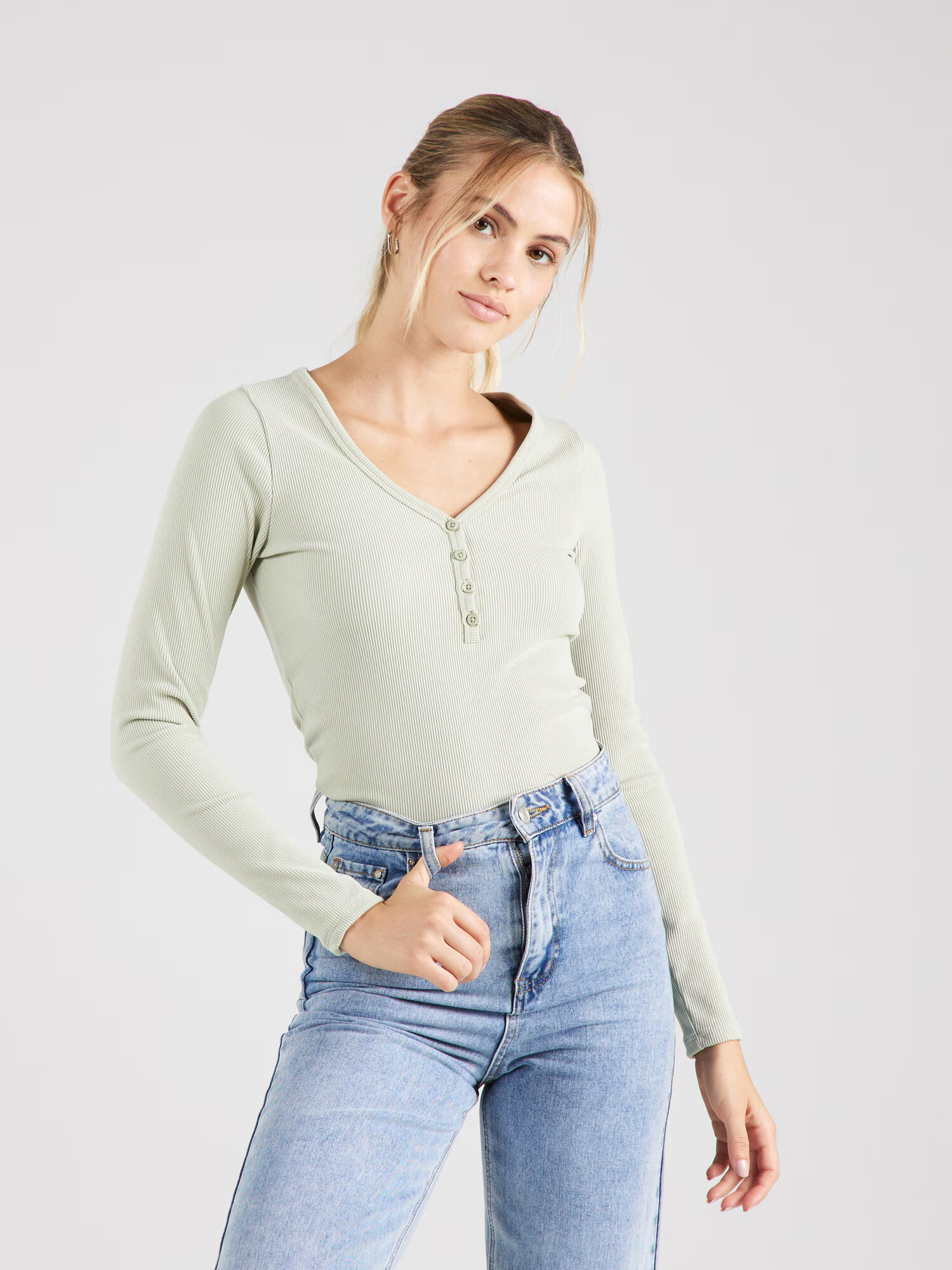 HOLLISTER Tricou verde pastel - Pled.ro