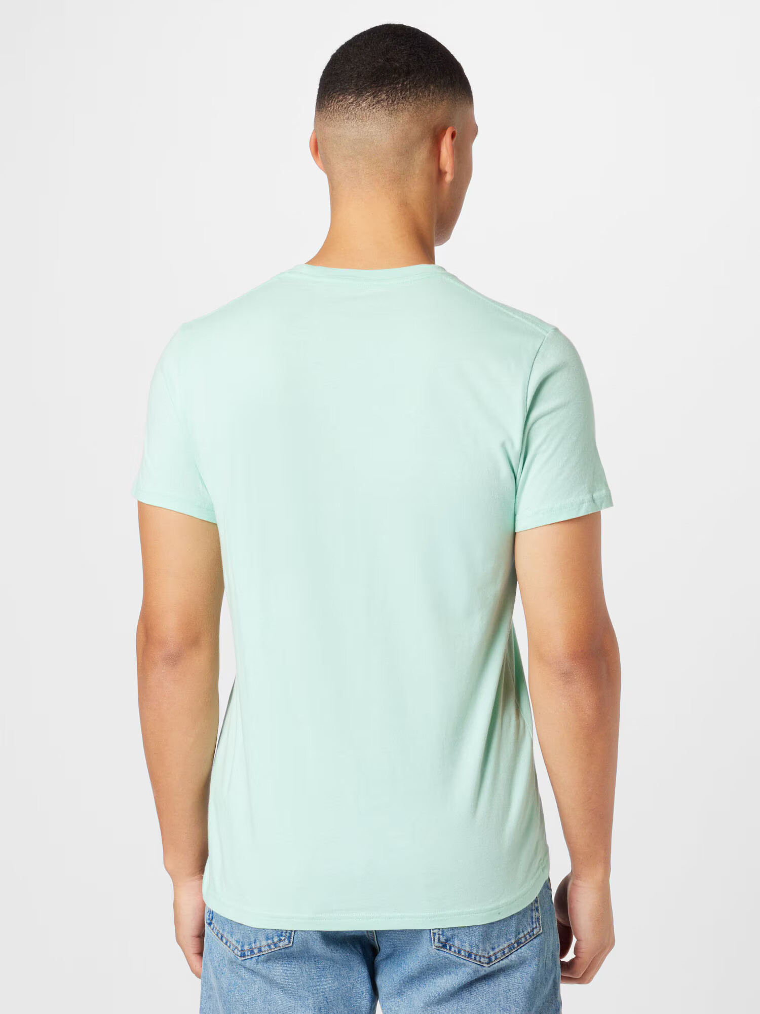 HOLLISTER Tricou verde pastel / negru - Pled.ro