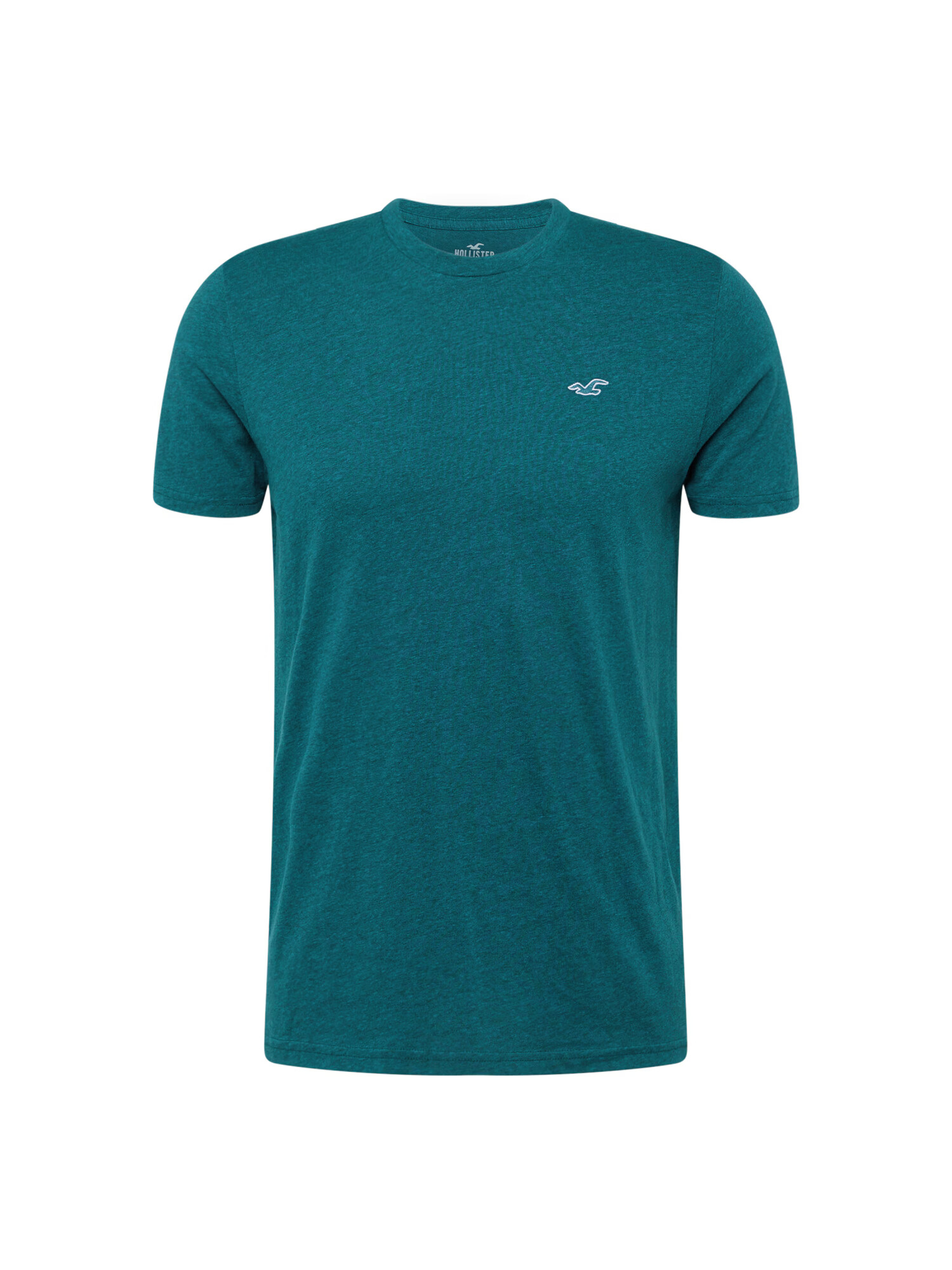 HOLLISTER Tricou verde petrol / alb - Pled.ro