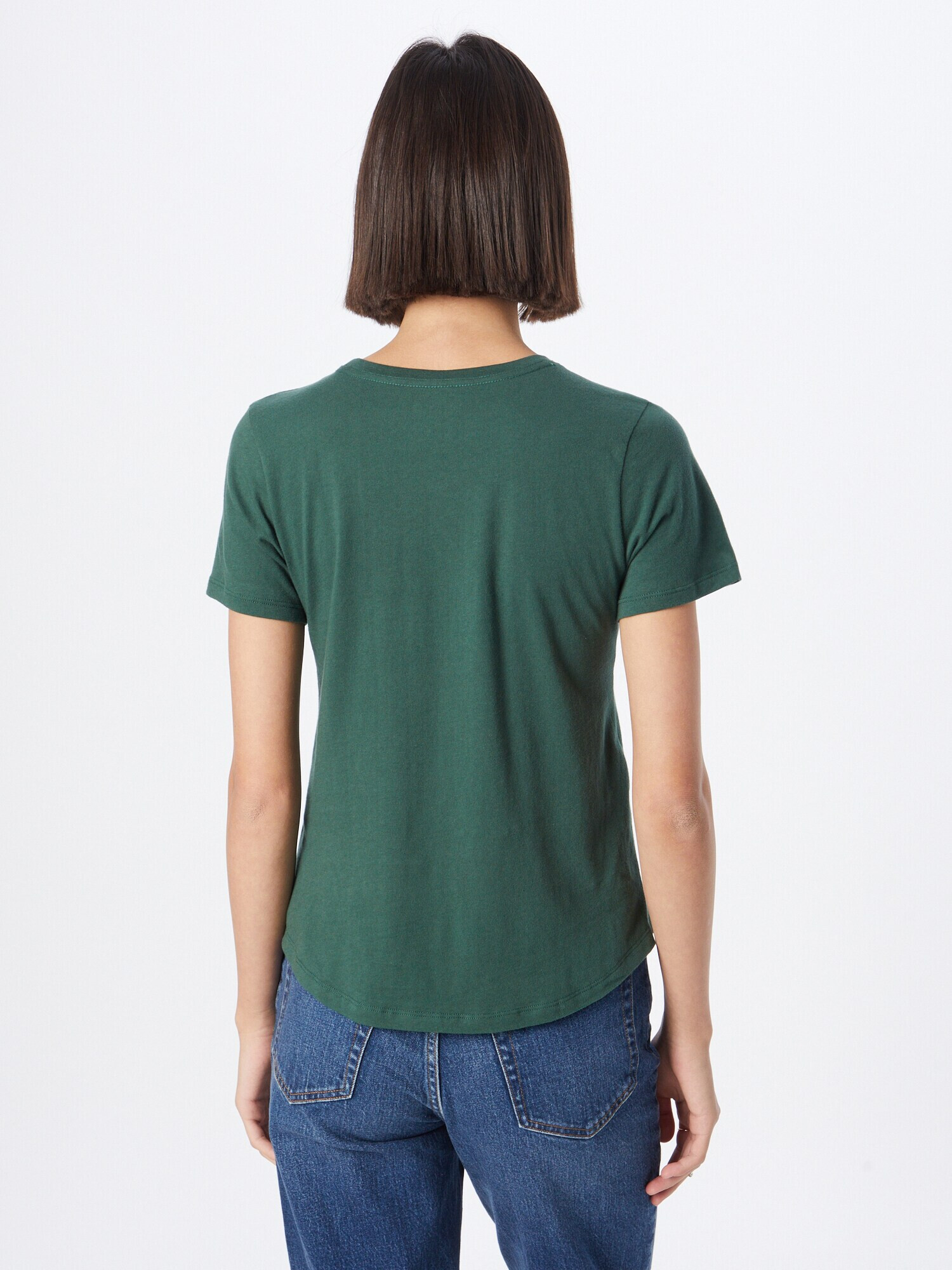 HOLLISTER Tricou verde smarald / alb - Pled.ro