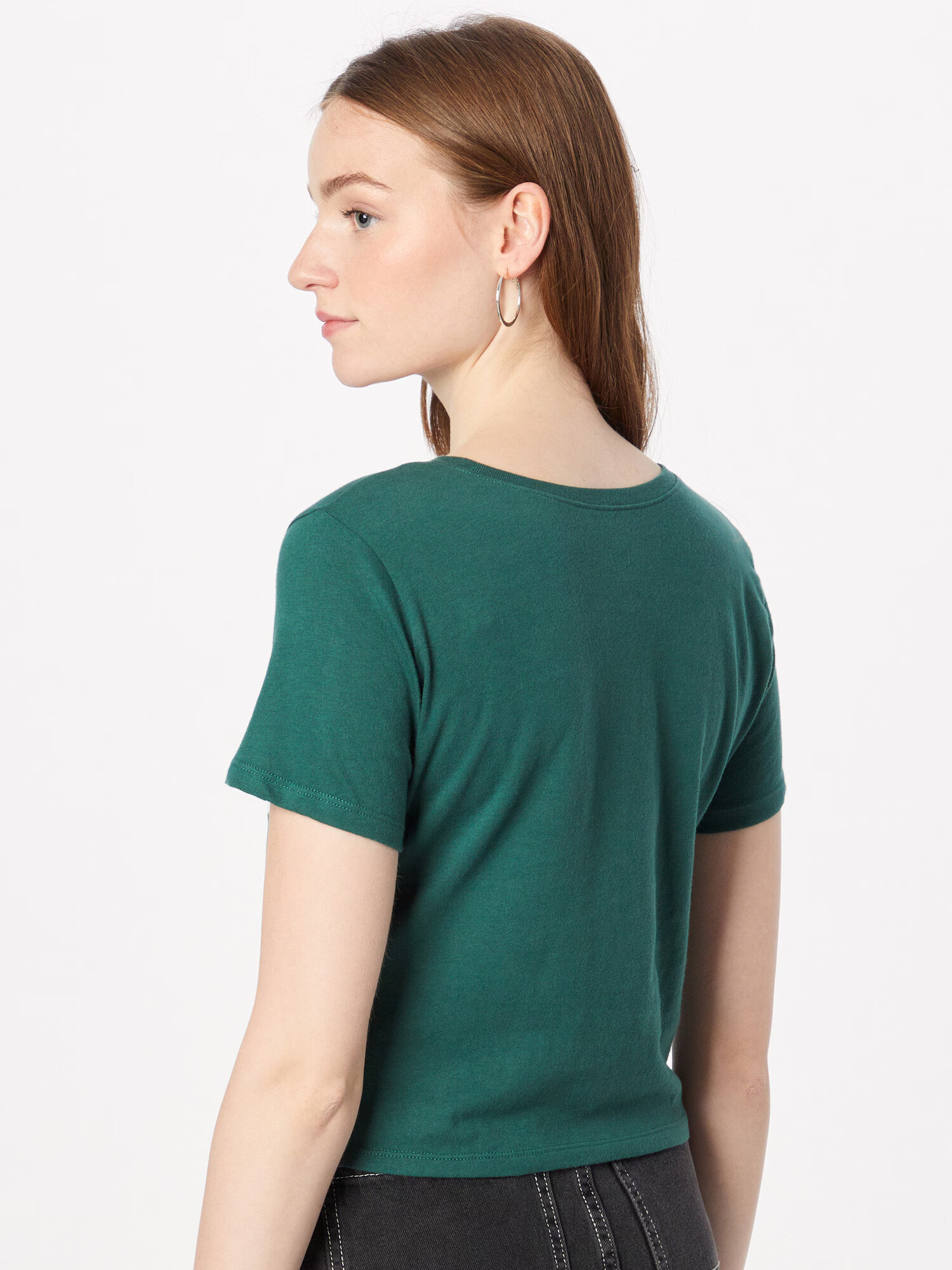 HOLLISTER Tricou verde smarald / alb - Pled.ro