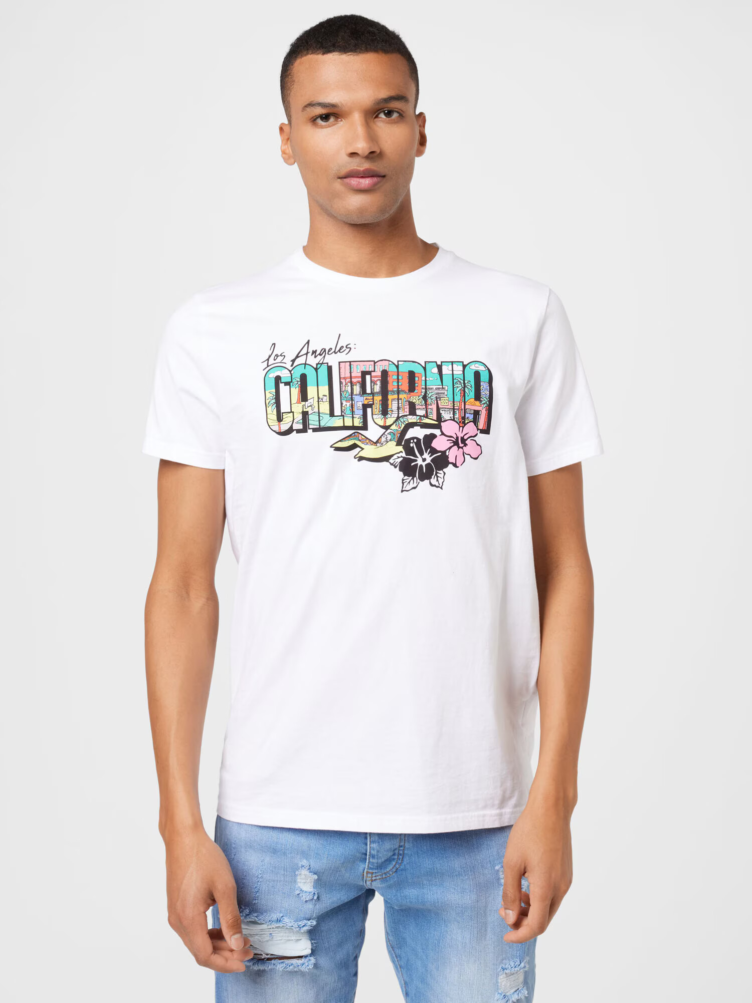 HOLLISTER Tricou 'VERT' turcoaz / portocaliu / roz / negru / alb - Pled.ro