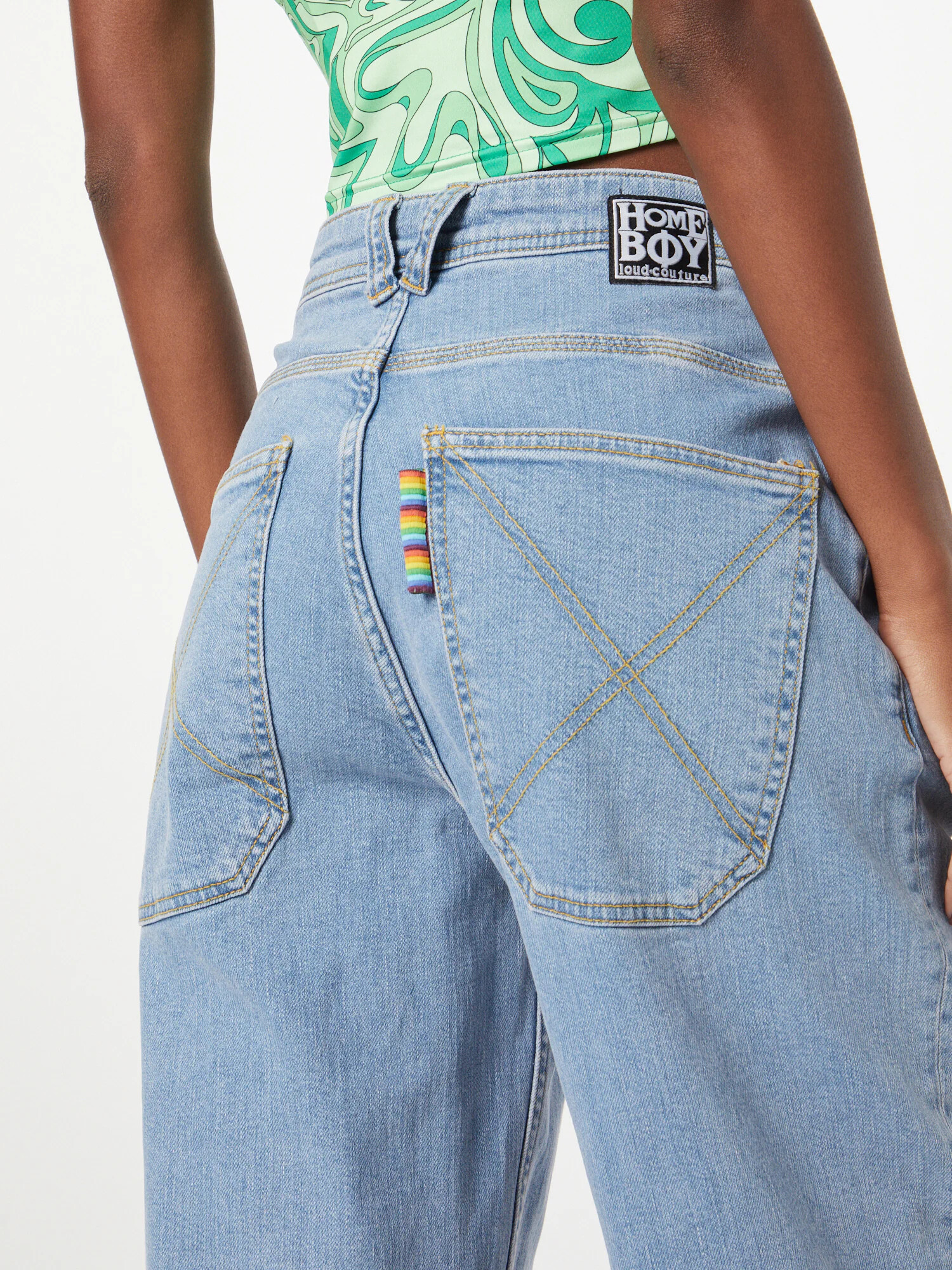 HOMEBOY Jeans 'x-tra BAGGY Denim' albastru deschis / galben / portocaliu - Pled.ro