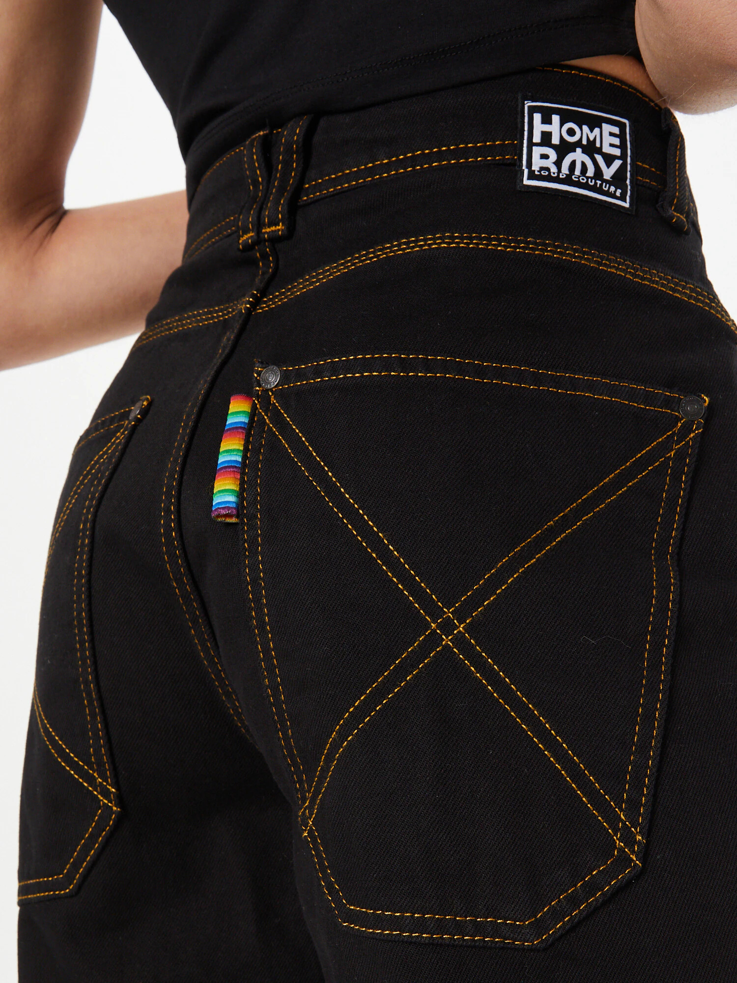 HOMEBOY Pantaloni 'x-tra BAGGY Twill' galben / negru - Pled.ro