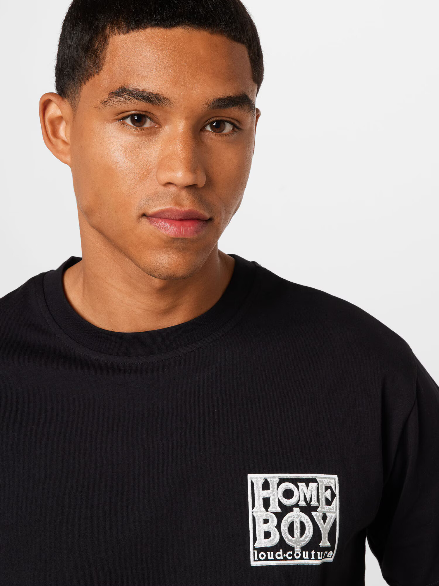 HOMEBOY Tricou 'Old School' negru / alb - Pled.ro