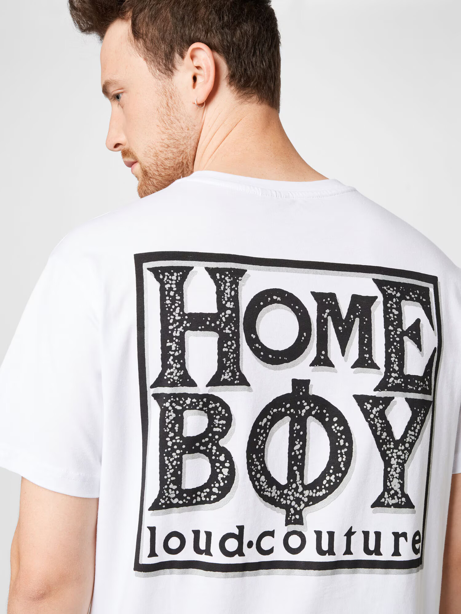 HOMEBOY Tricou 'Old School' negru / alb murdar - Pled.ro