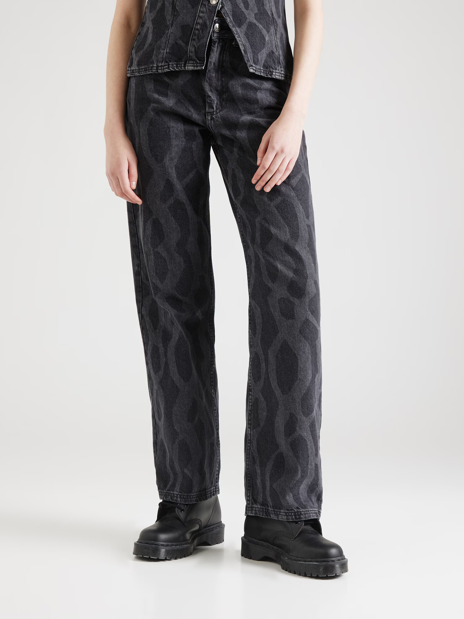 Hosbjerg Jeans 'Mickie' gri închis / negru denim - Pled.ro