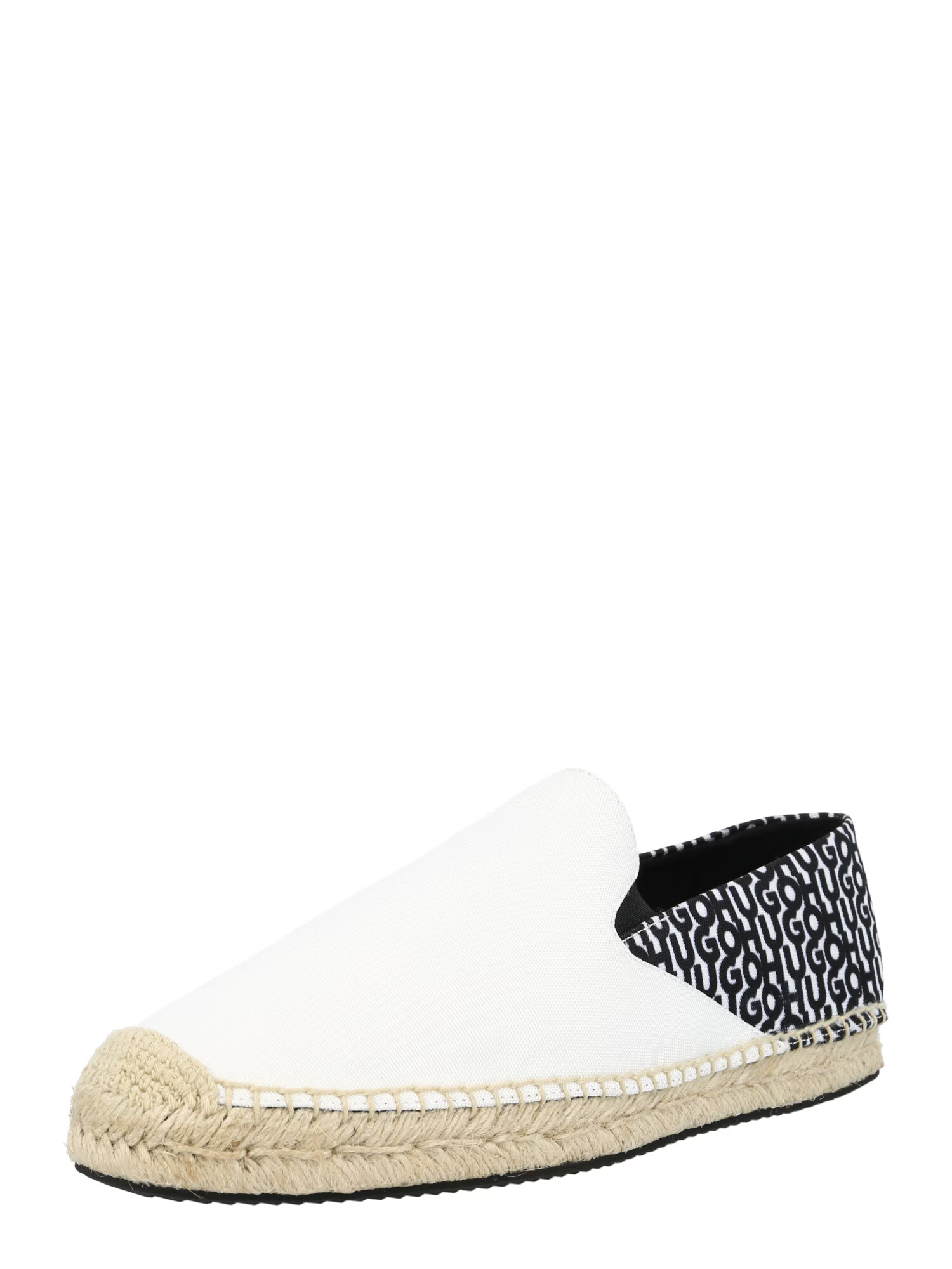 HUGO Espadrile 'Sannes' negru / alb - Pled.ro