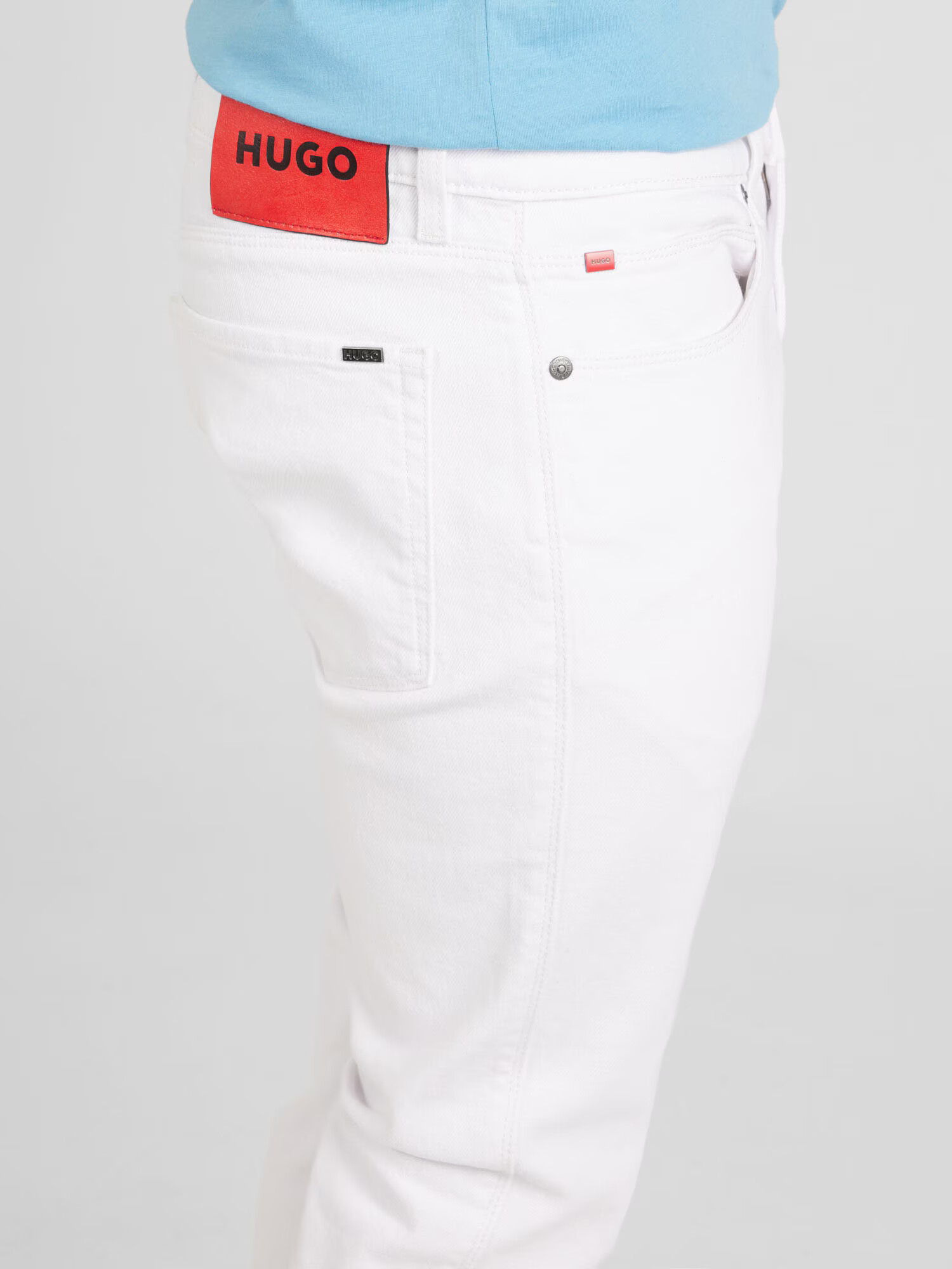 HUGO Red Jeans '734' alb denim - Pled.ro