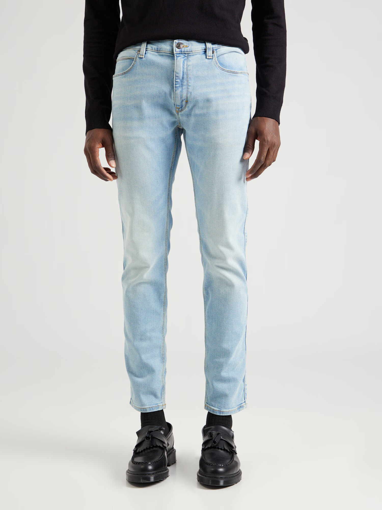 HUGO Red Jeans '734' albastru denim / roșu / negru - Pled.ro