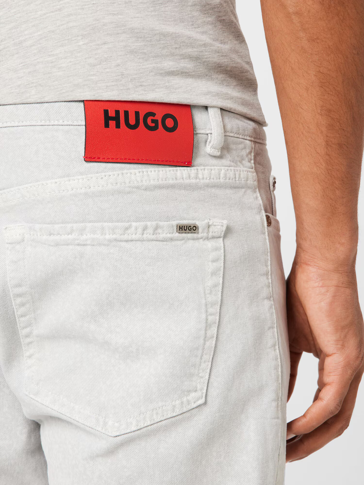 HUGO Red Jeans alb murdar - Pled.ro