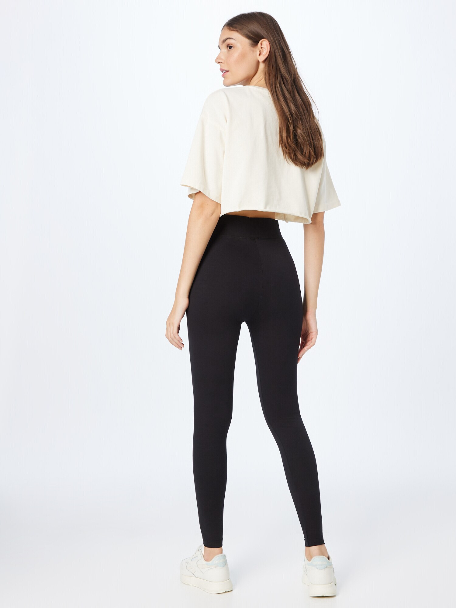 HUGO Leggings 'Easy' negru / alb - Pled.ro