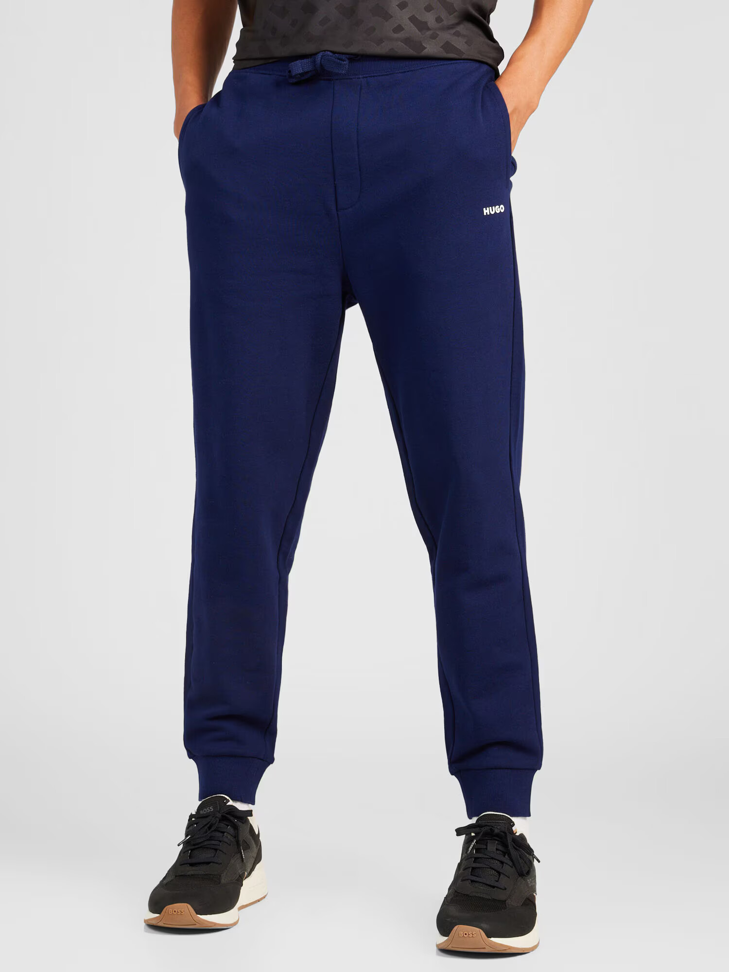 HUGO Red Pantaloni 'Dayote' bleumarin / alb - Pled.ro