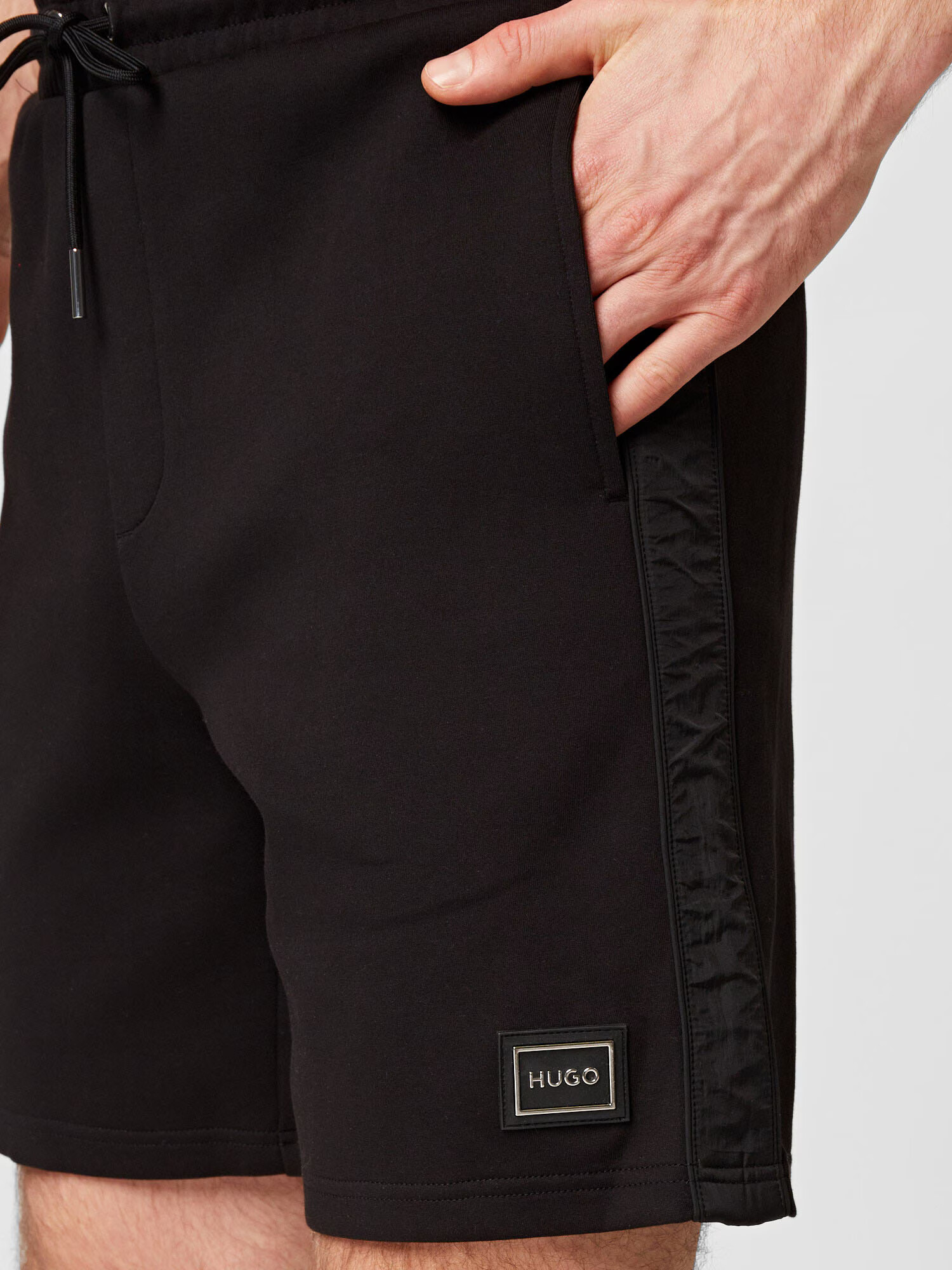 HUGO Pantaloni 'Dolten' negru / alb - Pled.ro