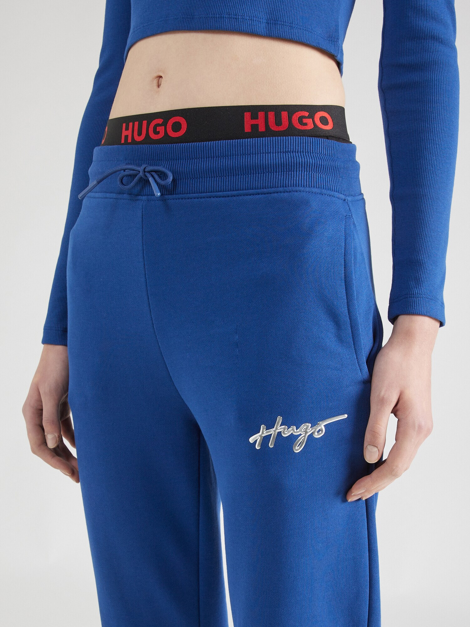 HUGO Red Pantaloni 'Easy' albastru / argintiu - Pled.ro