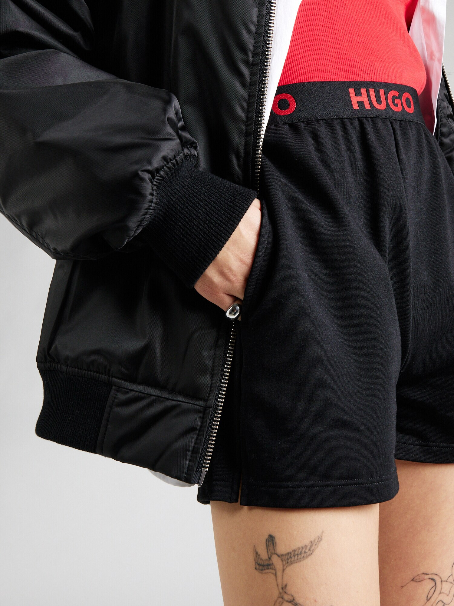 HUGO Red Pantaloni negru - Pled.ro