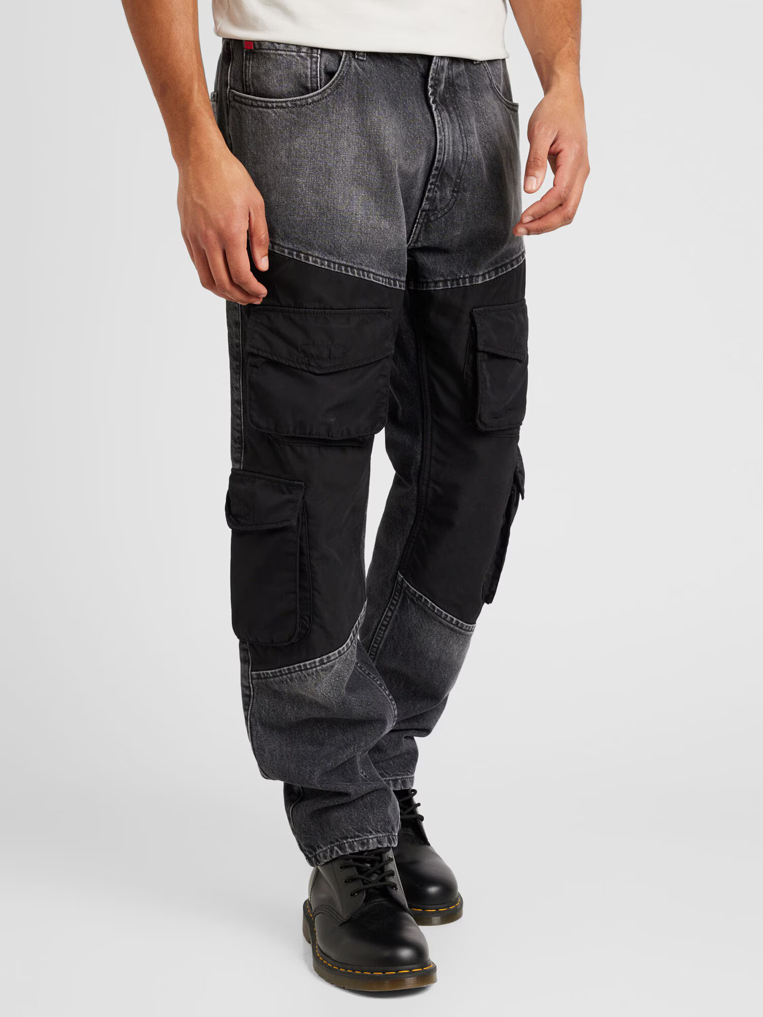 HUGO Red Pantaloni eleganți gri denim / negru - Pled.ro